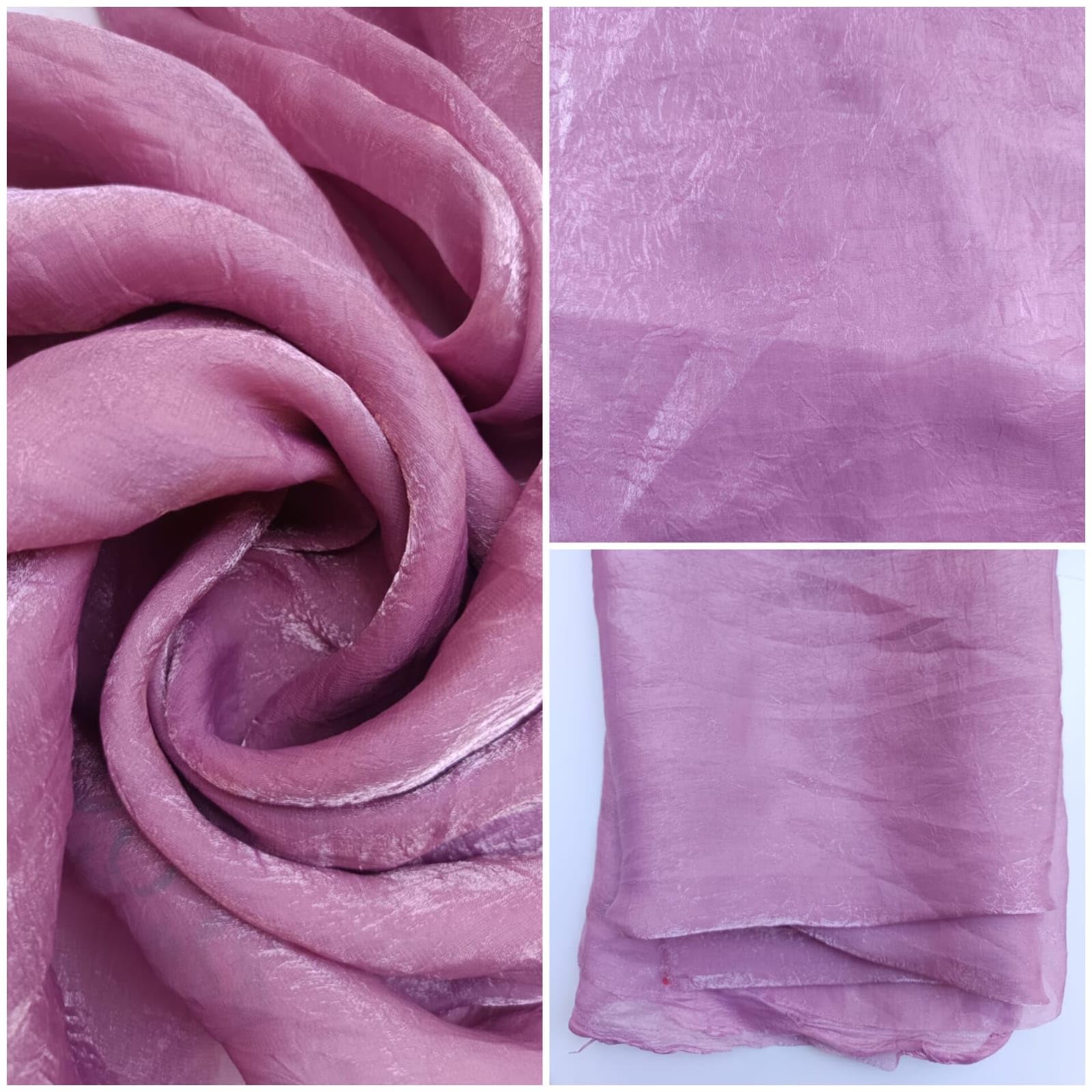 Baby Pink Crushed Organza Fabric, 1 Meter-image-37
