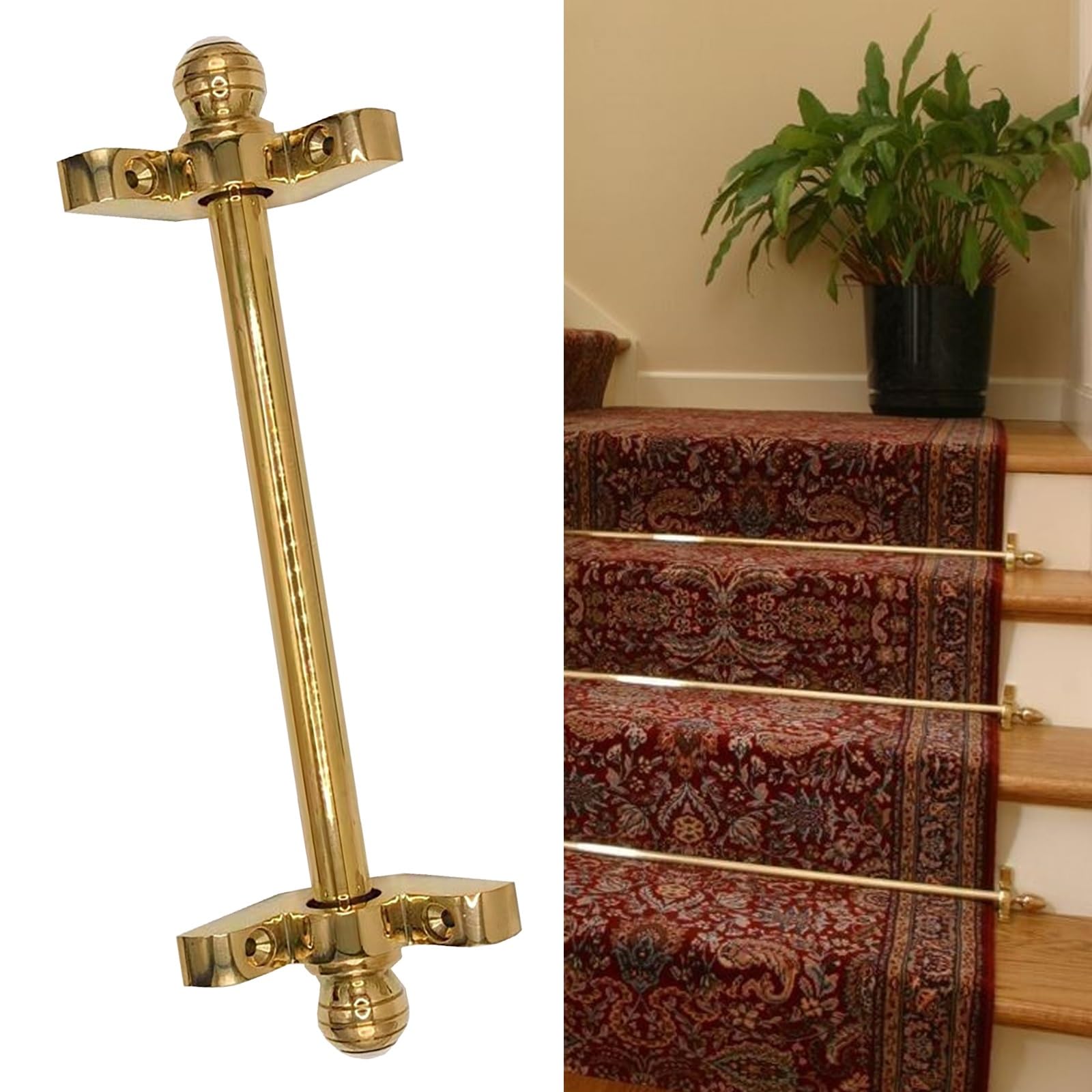 asdchZen Non-Slip Stair Rods Set For Carpet Runners, Durable & Stylish Stair Accessories,IPWE08876-15pcs-86cm/34in
