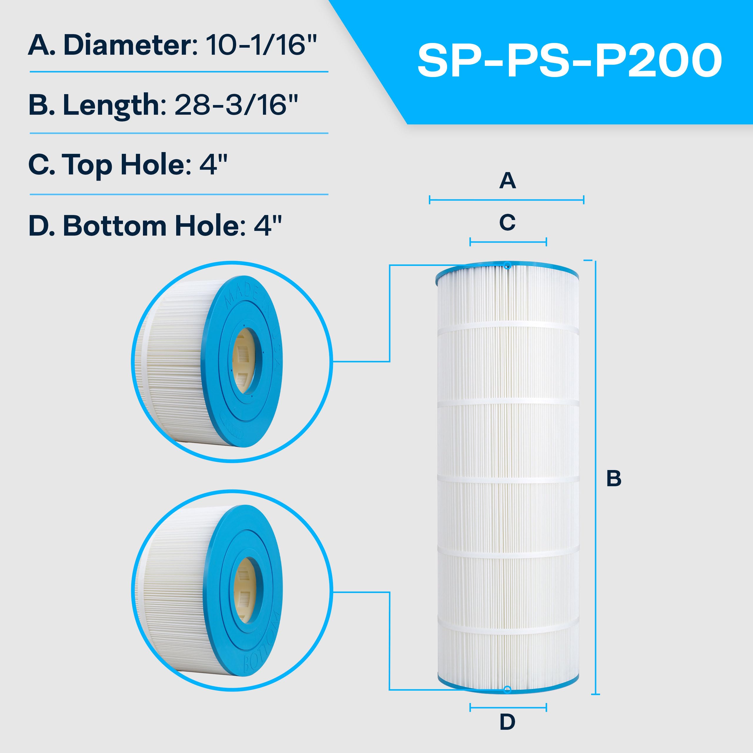 SpiroPure Replacement for Hayward SwimClear C200S CX200XRE CS200E Pleatco PA200S Unicel C-9442 Hot Tub Spa Pool Replacement Cartridge