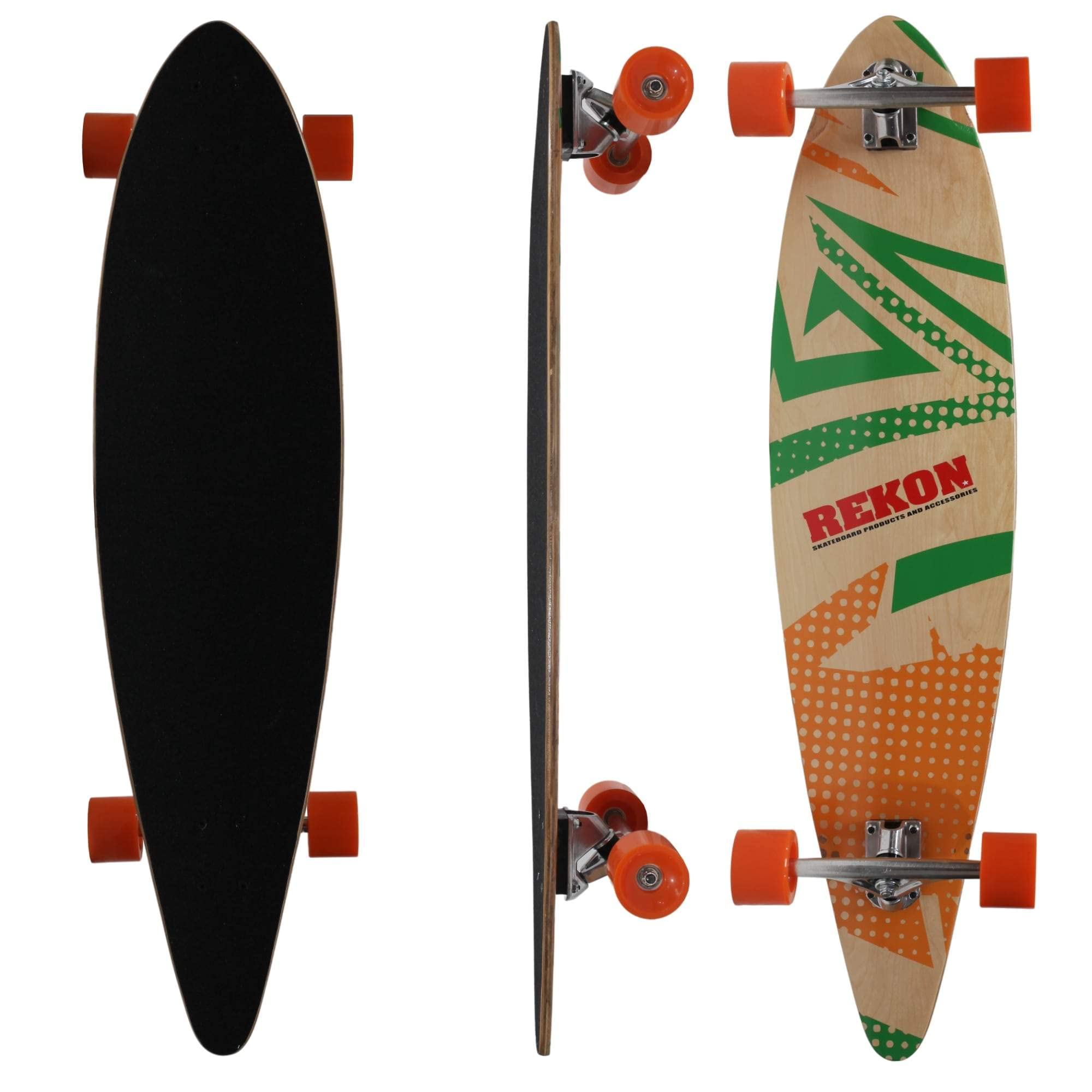 REKON 41 Inch Pintail Complete Longboard Geometric