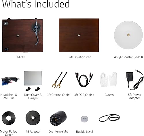 Miniatura 9 de Fluance RT85 - Tocadiscos de vinilo de alta fidelidad de referencia con cartucho elíptico Ortofon 2M azul y base aislante de madera antivibración,