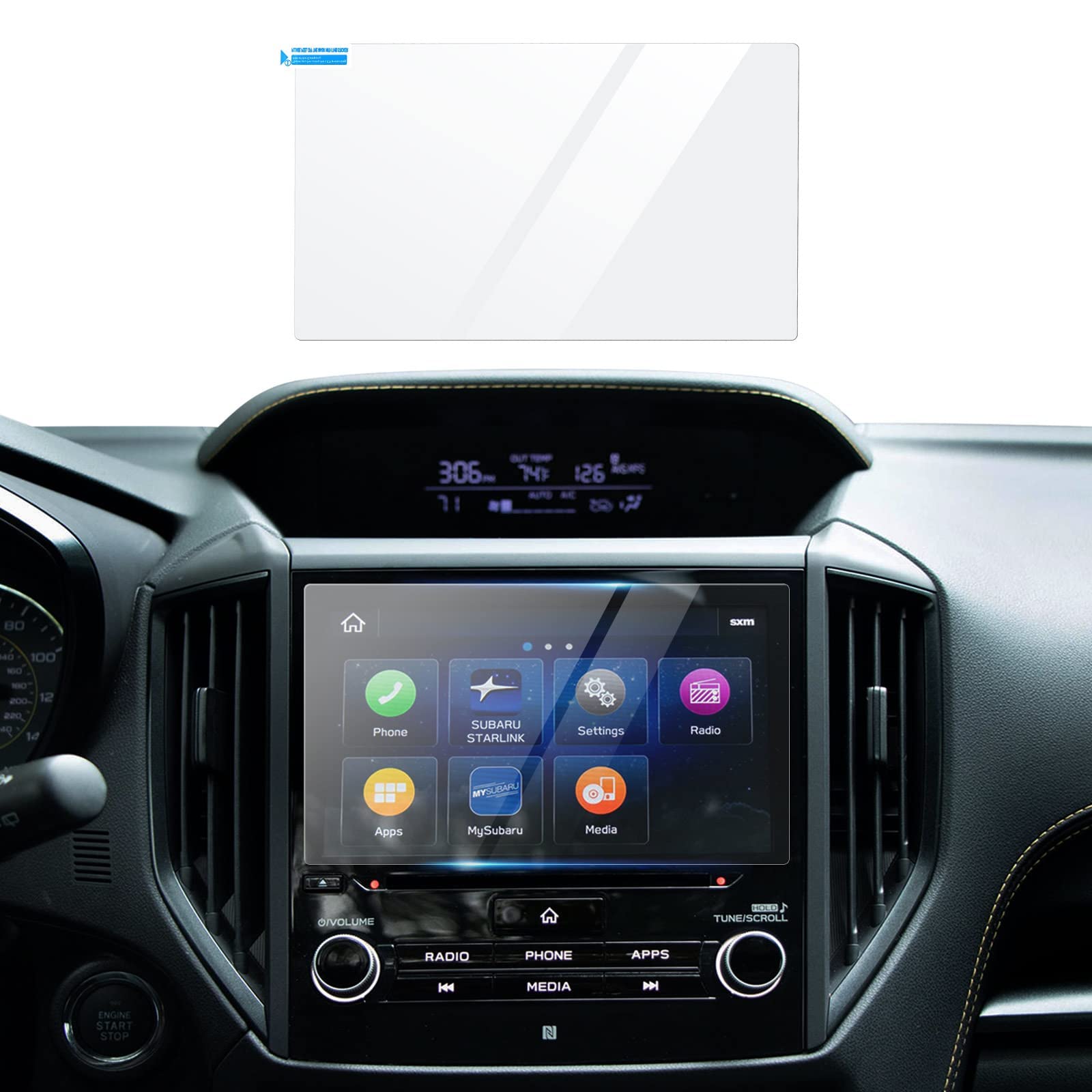 Photo 1 of Autorder Custom Fit for Screen Protector 2019-2024 Subaru Forester/Crosstrek/Impreza/Ascent Accessories 8-Inch Tempered Glass 9H Navigation Display Touchscreen Protective Film