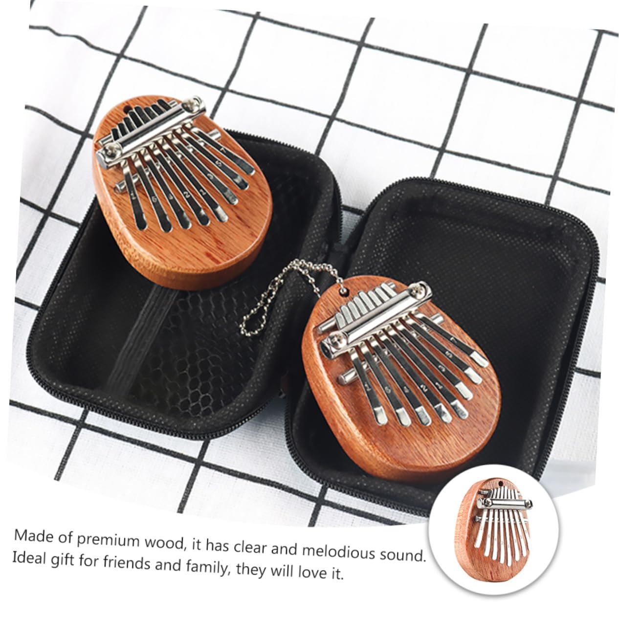 Strumento Musicale in Legno Facile da Usare per Principianti Portatile Kalimba Note Eteree e Pure Marrone 8 Tasti