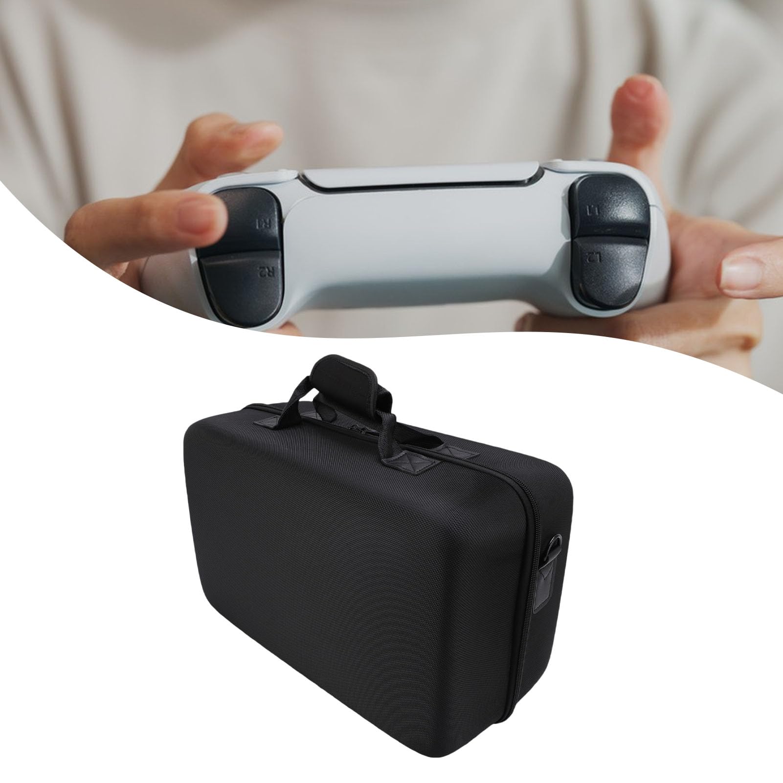 Console di Gioco Case Guscio Duro, Console Gioco Nylon Eva Water Eva Borse da Trasporto per le Cuffie del Controller per Accessori (BLACK)