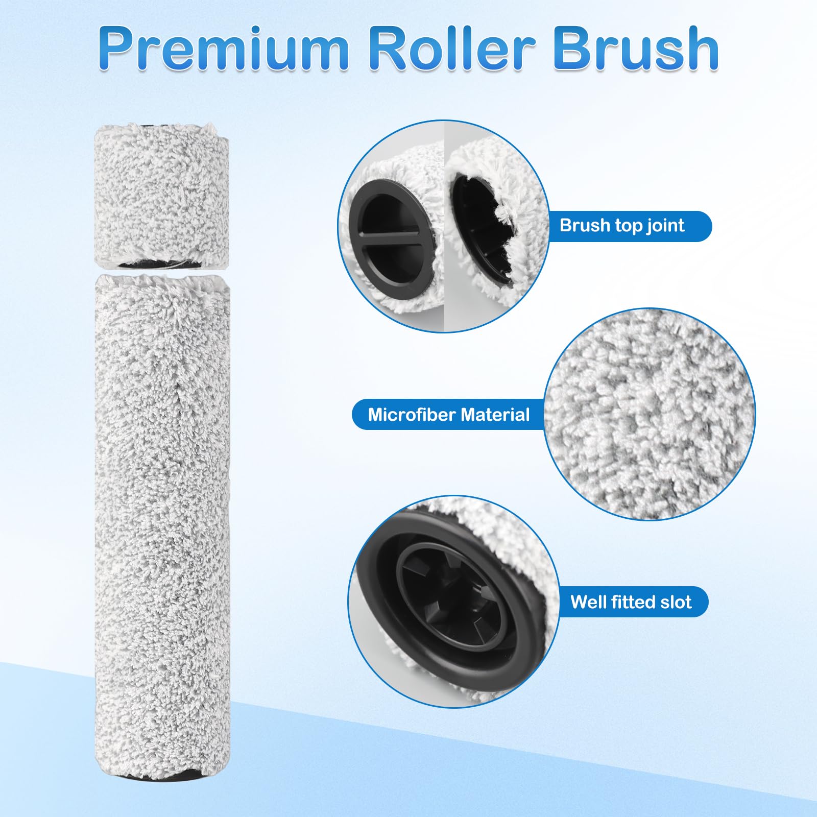 Rodillo de cepillo y filtro de repuesto compatibles con Eureka RapidWash 630