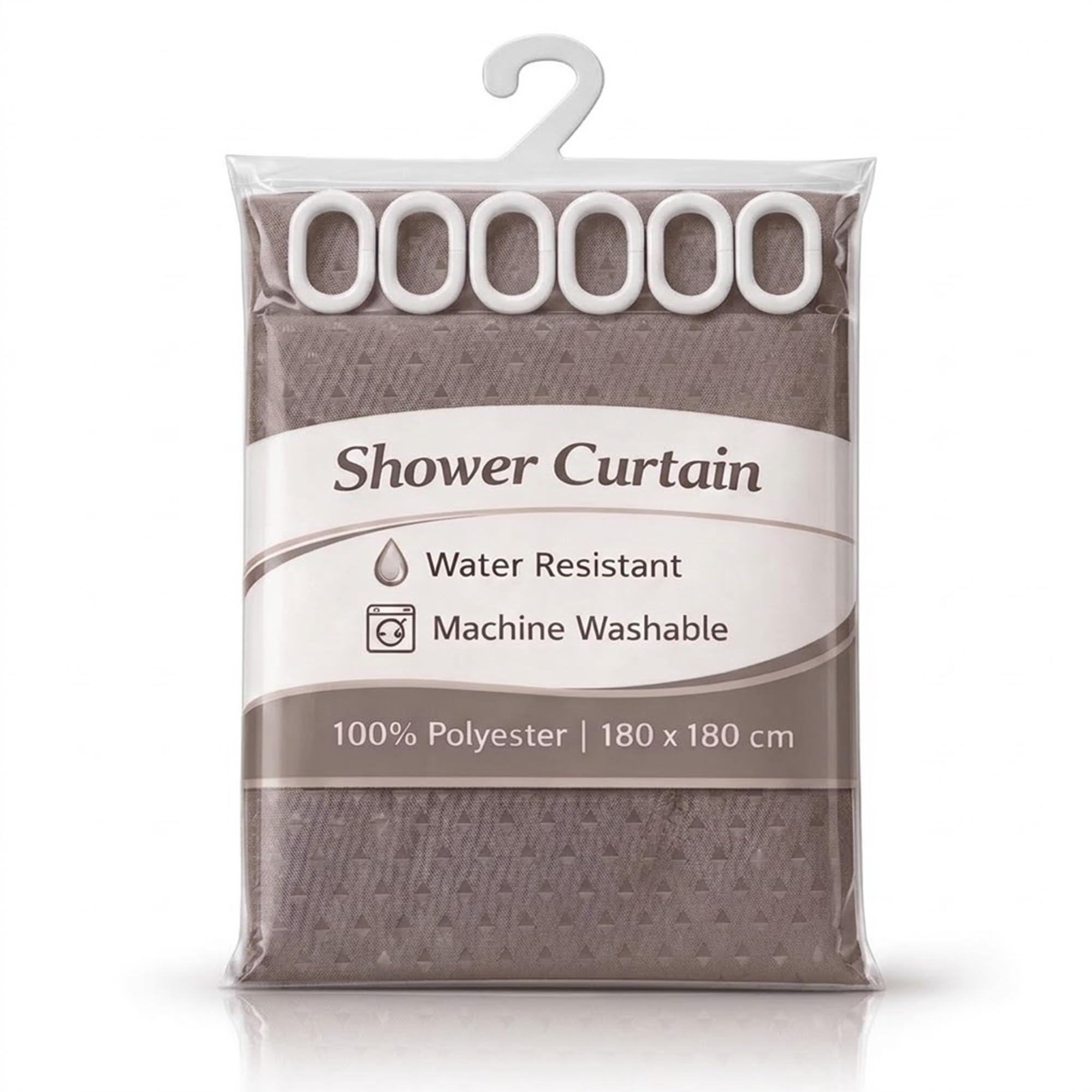 ONE BEST DEAL OBD Shower Curtain 180 x 180 cm Waterproof Polyester Fabric Machine Washable Bathroom Curtain Anti Mould Mildew Resistant with 12 Hooks
