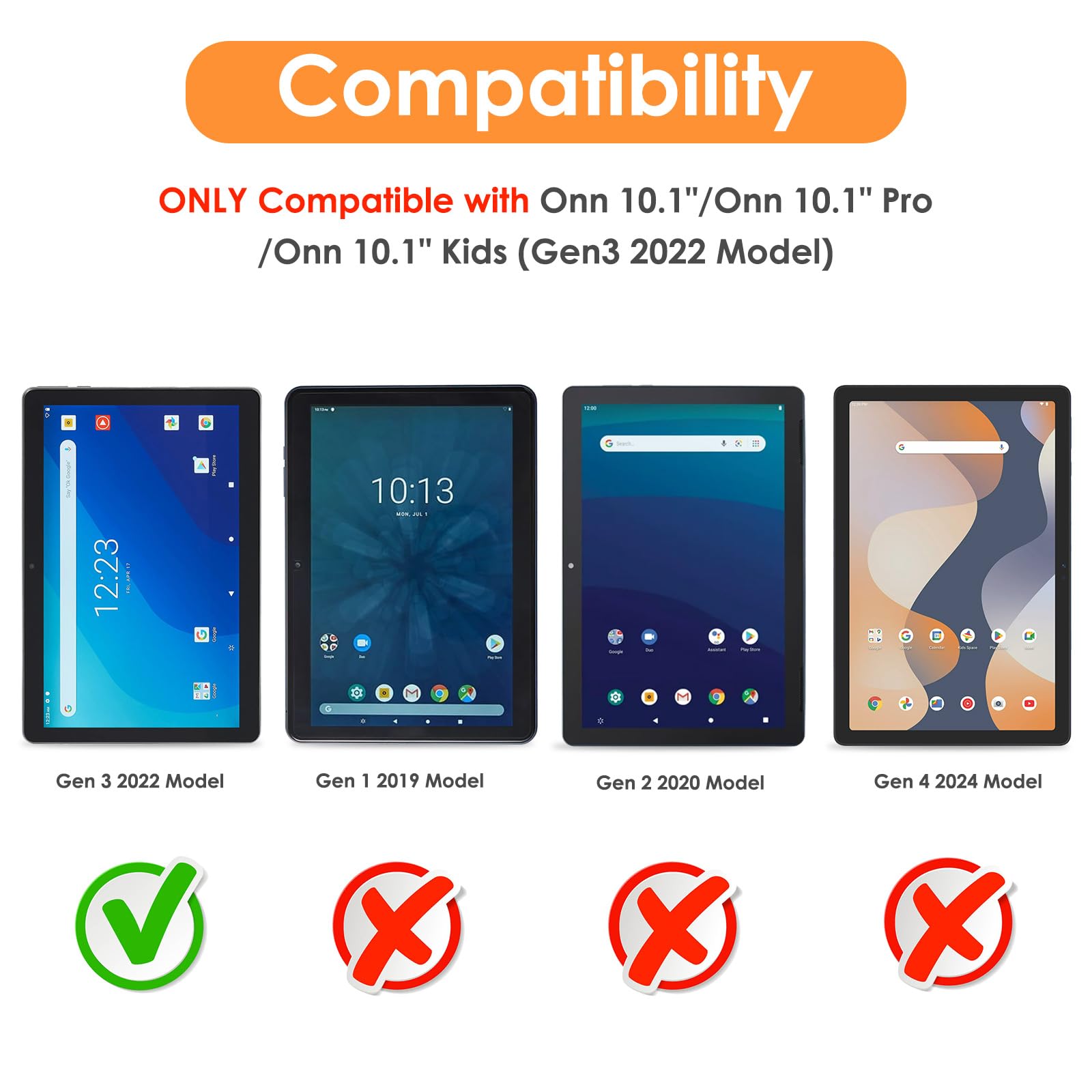 Hianjoo 2-Pack Screen Protector Compatible with Onn 10.1 Tablet/Onn 10.1 Kids Tablet/Onn Tablet Pro 10.1 (Gen3 2022), [HD Clarity] 9H Tempered Glass