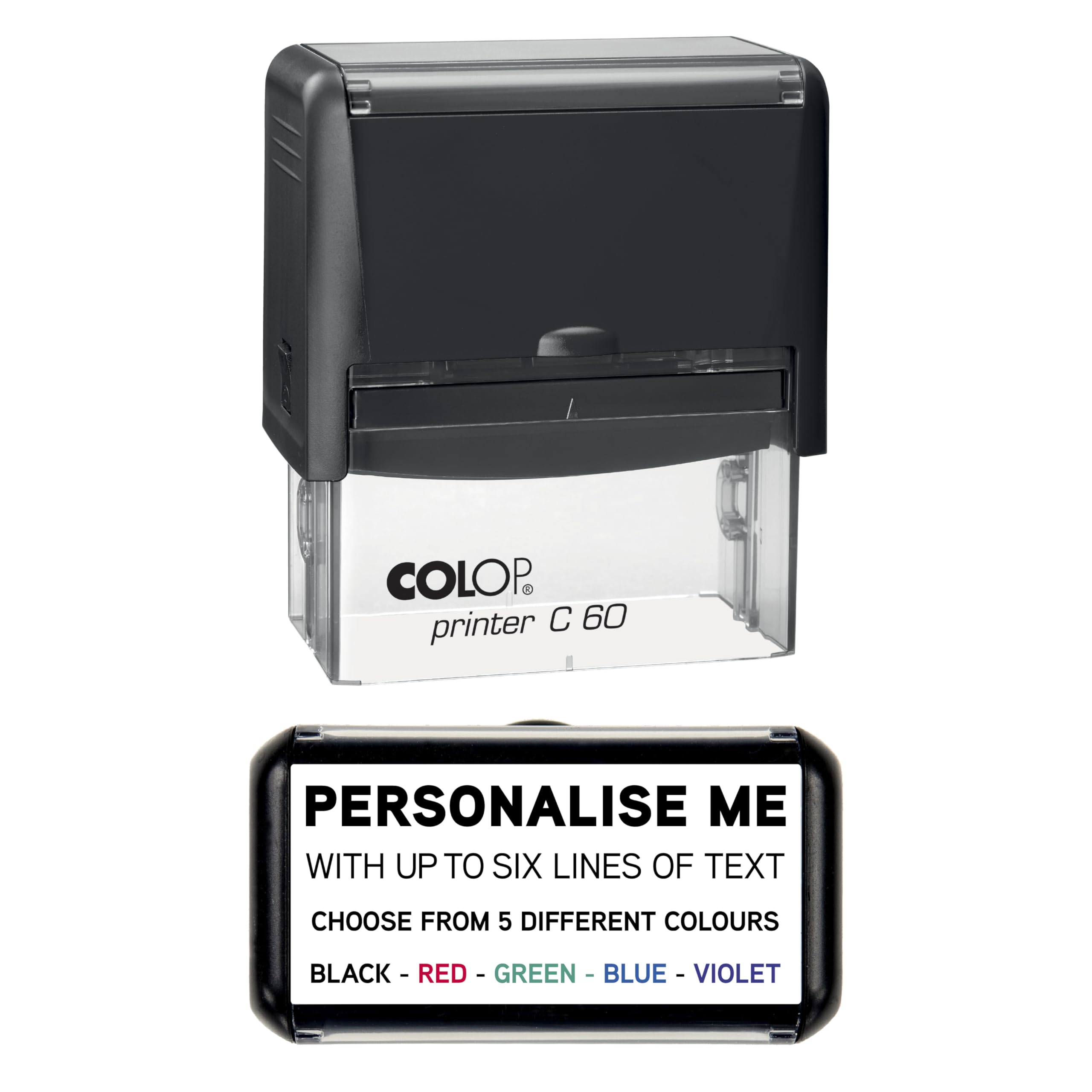 Obsesso Black Custom Self-Inking Business Stamp - Personalised Company Address Or Text - Extra Large - 77Mm X 36Mm