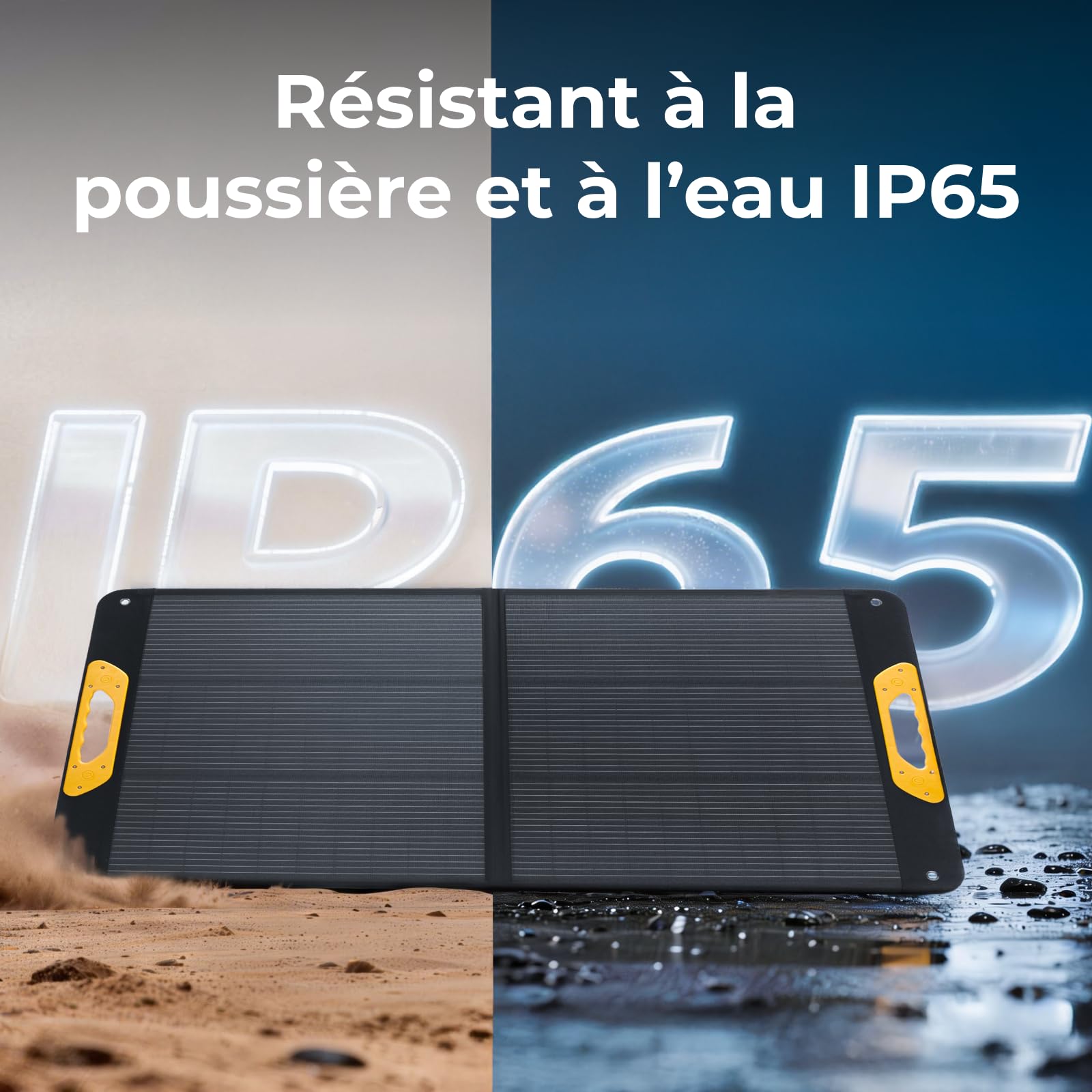 BougeRV 100W Panneau Solaire Pliable, 25% Efficacité N-Type, pour Batterie 173Wh/277Wh, Fibre de Verre, Étanche IP65, pour Station Énergétique, Camping, Extérieur, Jardin