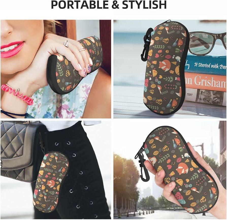 Amazon.co.jp: メガネバッグ 眼鏡ケース キツネ 狐柄 フォックス