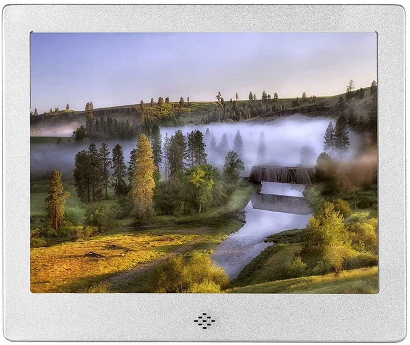 Cyfrowe ramki na zdjęcia 20 cm wielofunkcyjny elektroniczny album fotograficzny wysokiej rozdzielczości rodzinne zdjęcie wideo rozdzielczość 1024 * 768 cyfrowe ramki na zdjęcia, srebrne