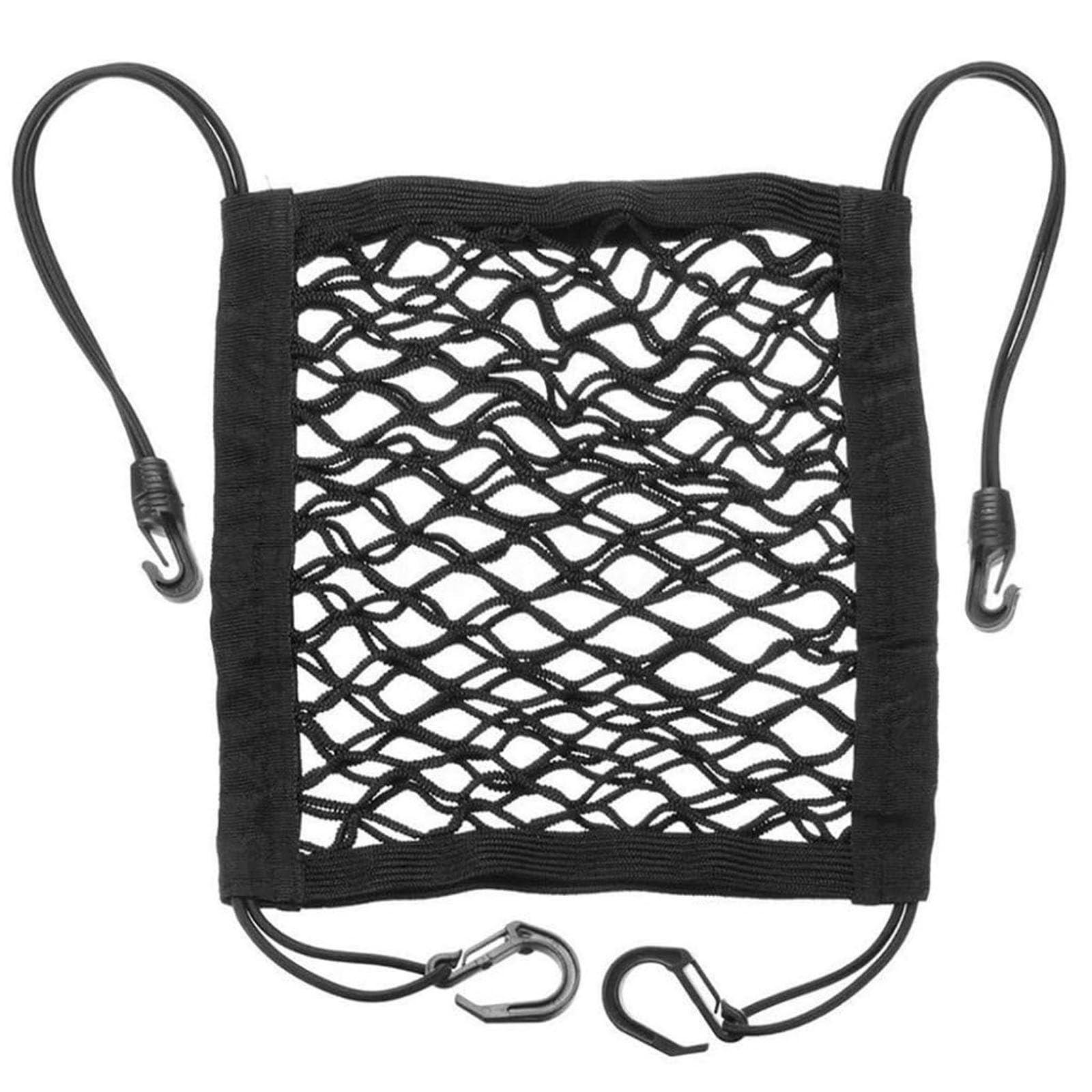 Bungee Cord for Bike Luggage, Motorcycle Accessories and Helmet Holder, Double Layer Woven Mesh Net for Secure Cargo Transport, 26 x 28 cm Size in Black Colour-image-4