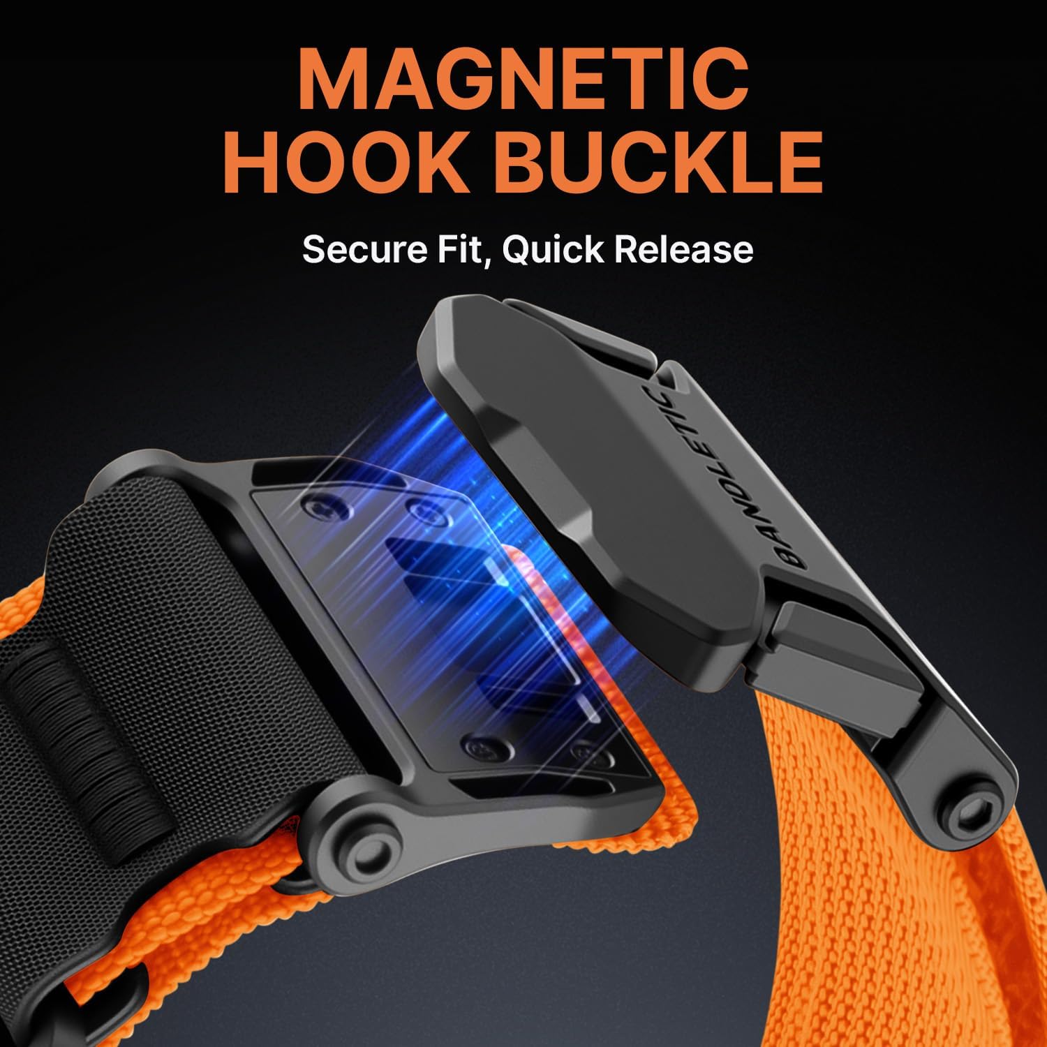 Bandletic Mag Buckle Slim Band Compatible with Apple Watch Ultra Band, Wide Tactical Military Nylon Rugged Soft Bands for iWatch 49mm(Ultra2),46mm(Series 10),45mm(9/8/7),44mm(SE2/SE/6/5/4),42mm(3/2/1) - Image 3