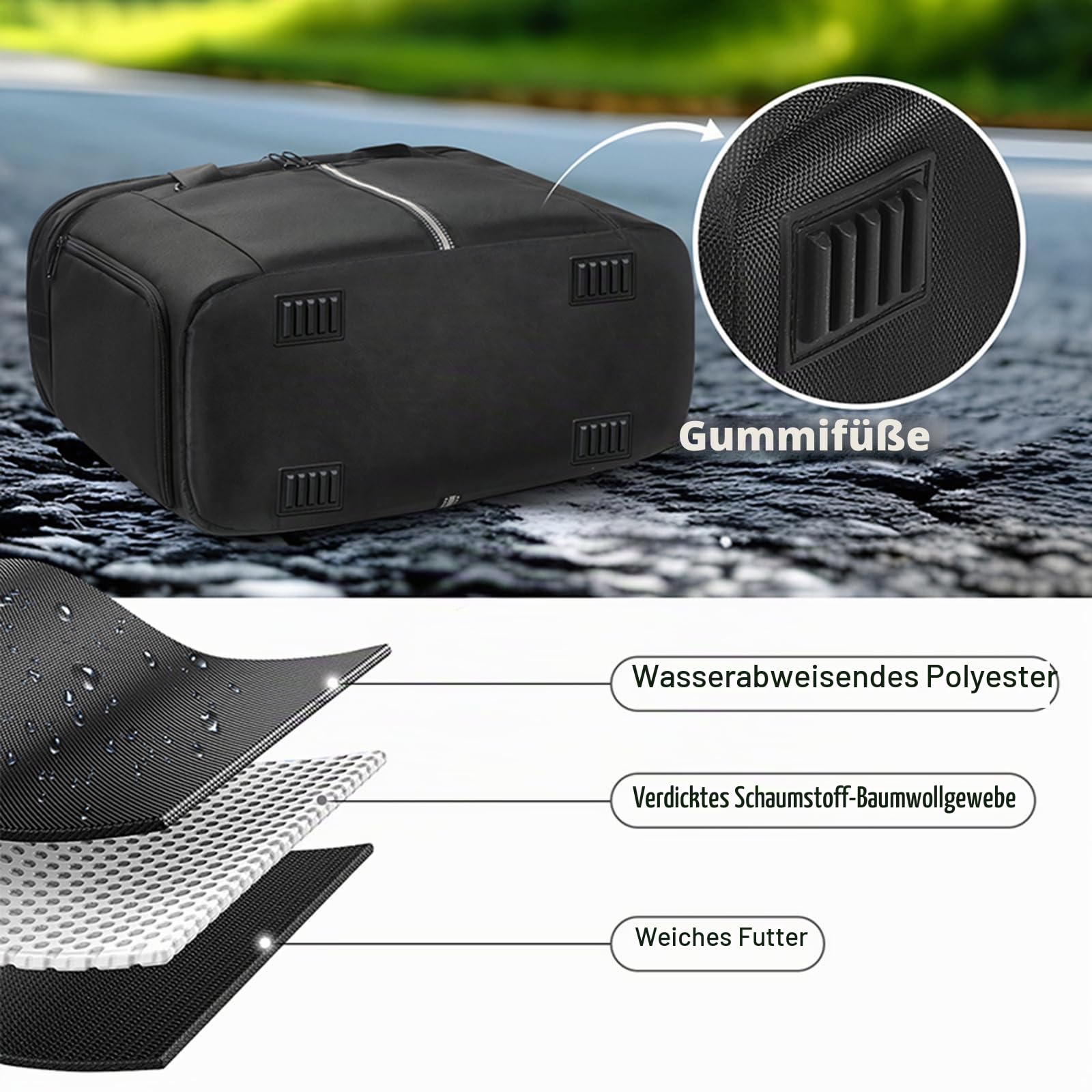 Tragbare Tragetasche kompatibel mit ECOFLOW Delta 3 Plus/Delta 3/Classic, schützende Aufbewahrungstasche für Kraftwerk und Zubehör, mit Wärmeableitungsfenstern