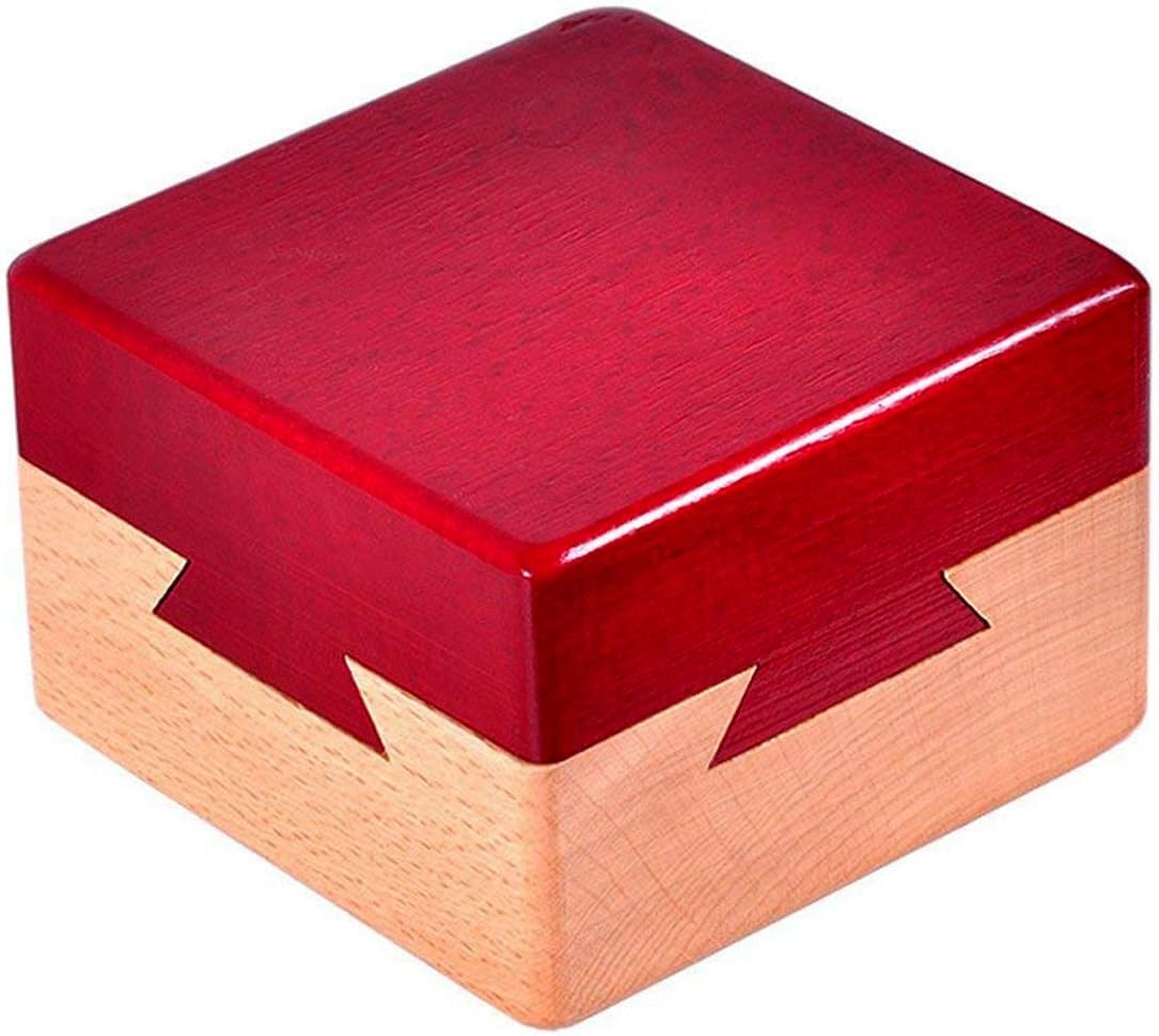 DC-BEAUTIFUL Impossible Dovetail Box Mini 3D Brain Teaser Wooden Magic Drawers Gift Jewelery Box Puzzle Toy.