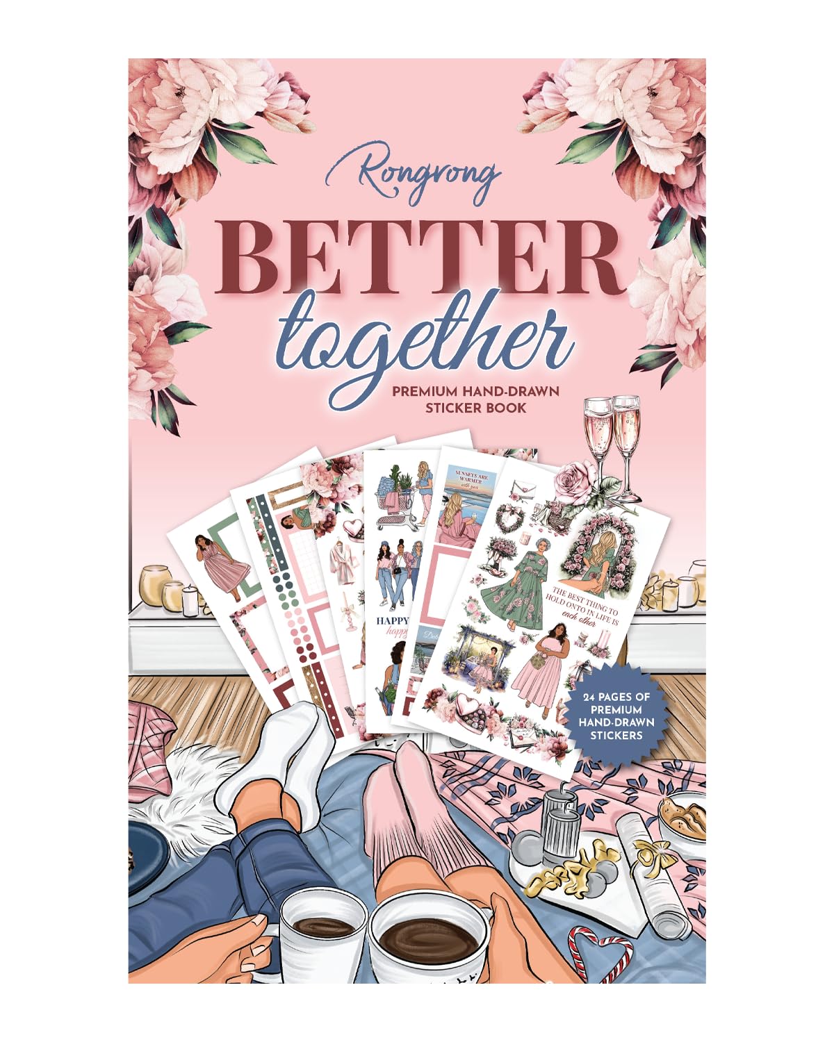 Rongrong Better Together Sticker Book for Planners, Calendars and Journals – Relationships, Couple Life, Love Themed – Scrapbook Accessories – 24