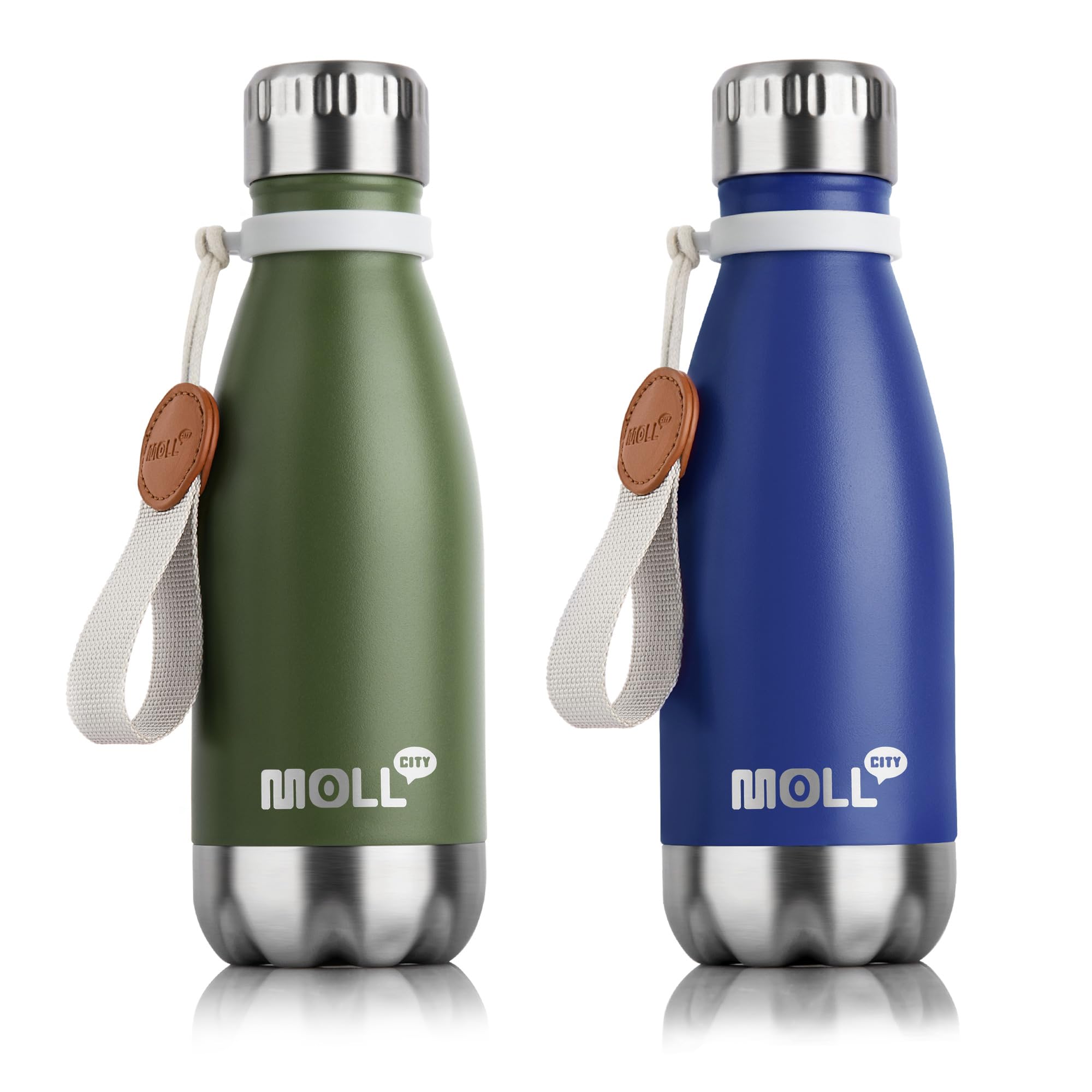 Mollcity Kids Water Bottle-9 oz Stainless Steel Vacuum Insulated Waters Bottle for Kids for School, Leak Proof Cola Shape Travel Small Water Bottle