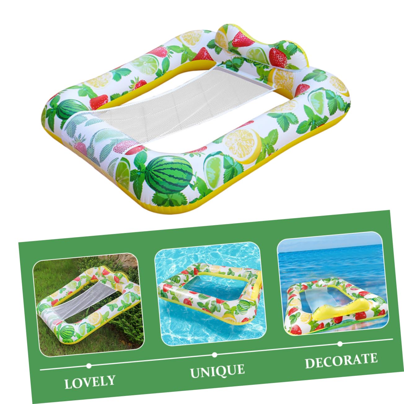 Alasum Colchoneta Inflable para Piscina Silla De Transpirable Relax El Agua para Días De Playa y Verano