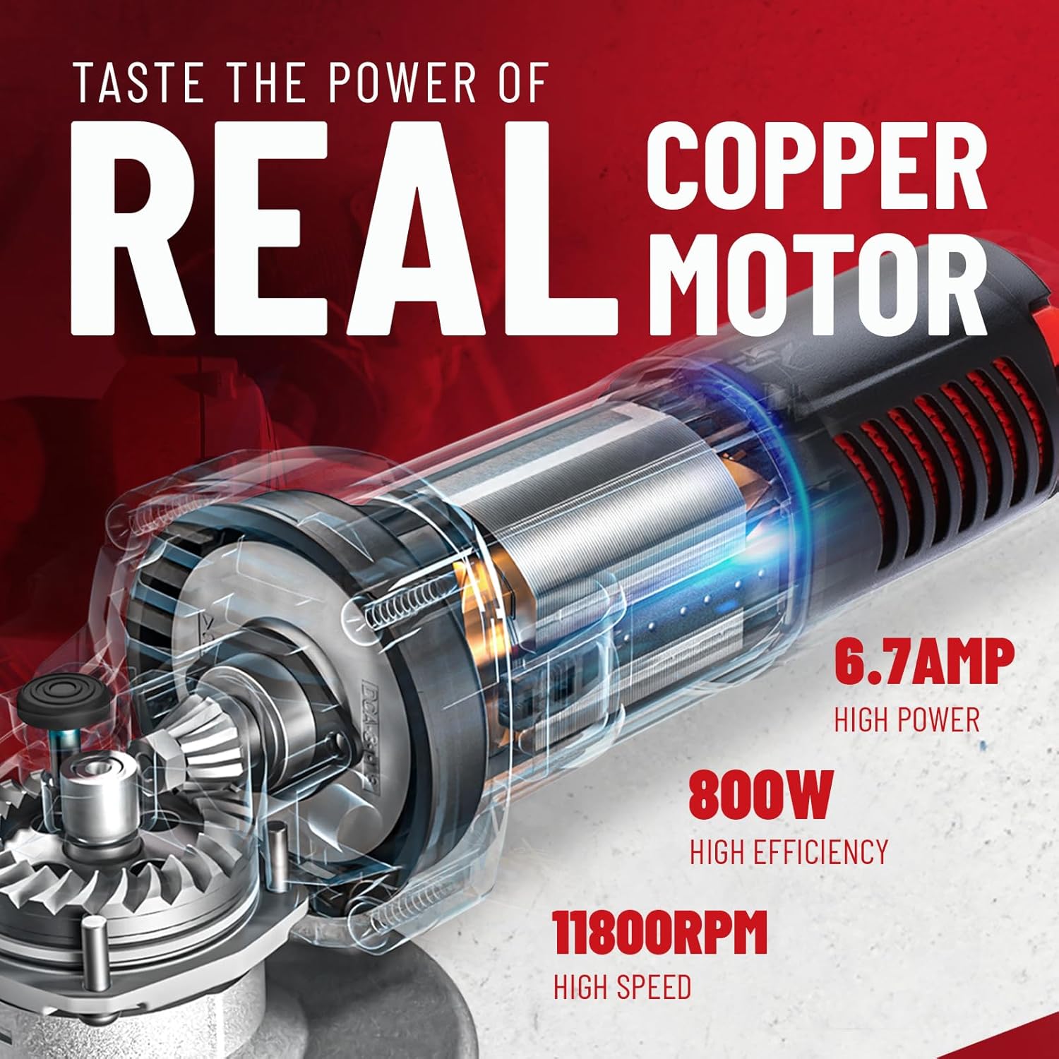 Interno view of DCK Angle Grinder motor