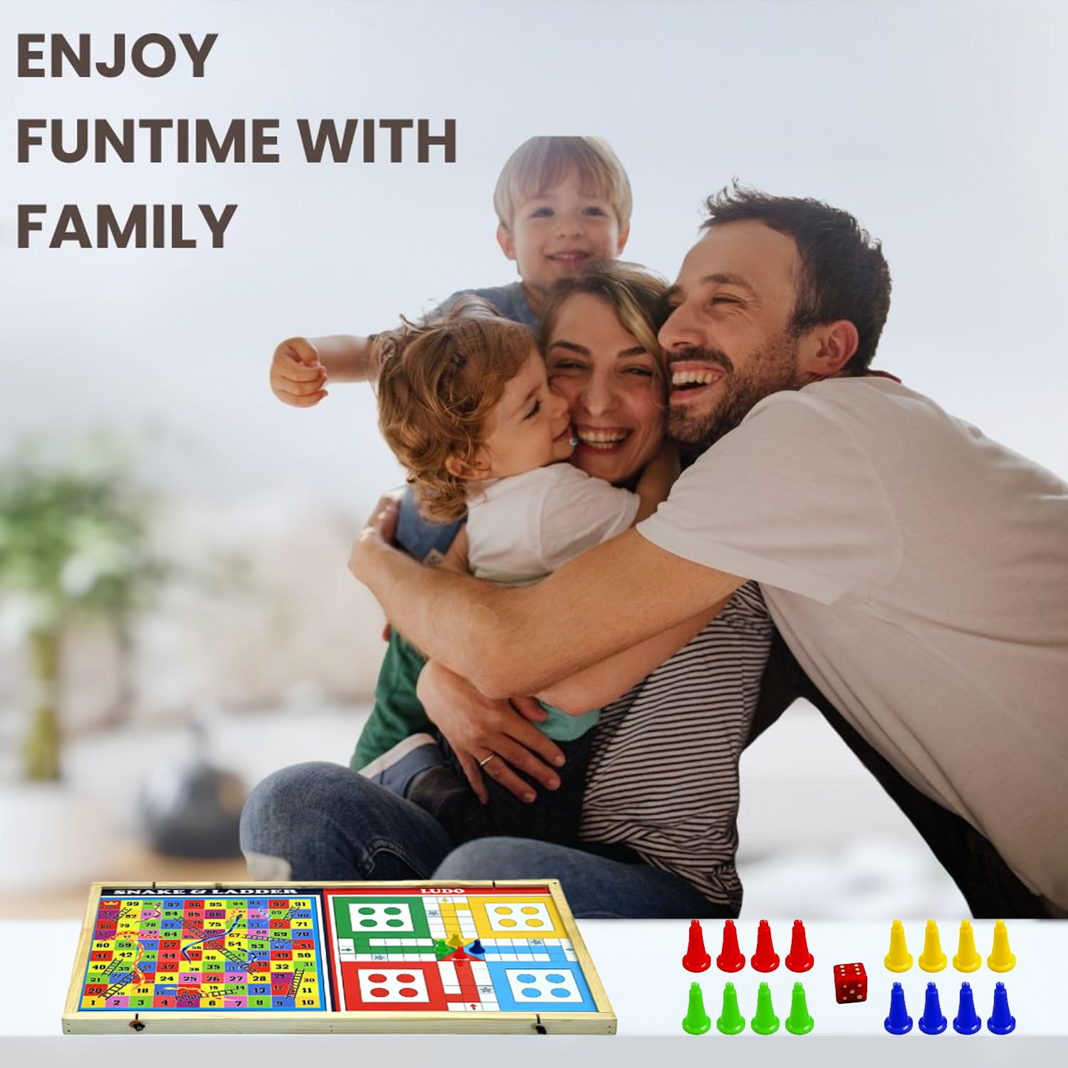Signamio 3in1 Fastest Finger First String Sling Puck Air Ice Hockey, Ludo, Snake Wooden Board Games Set for Kids 10 Years - DN-1 4