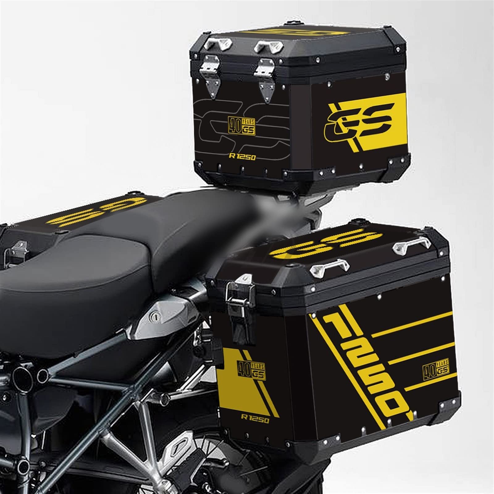 STATUZ Reflektierender Aufkleber Für Motorrad-Aluminiumbox Für BMW Koffer 40 Jahre GS R1250GS Adventure 2019-2021 2020 Schmücken (Color : Schwarz)
