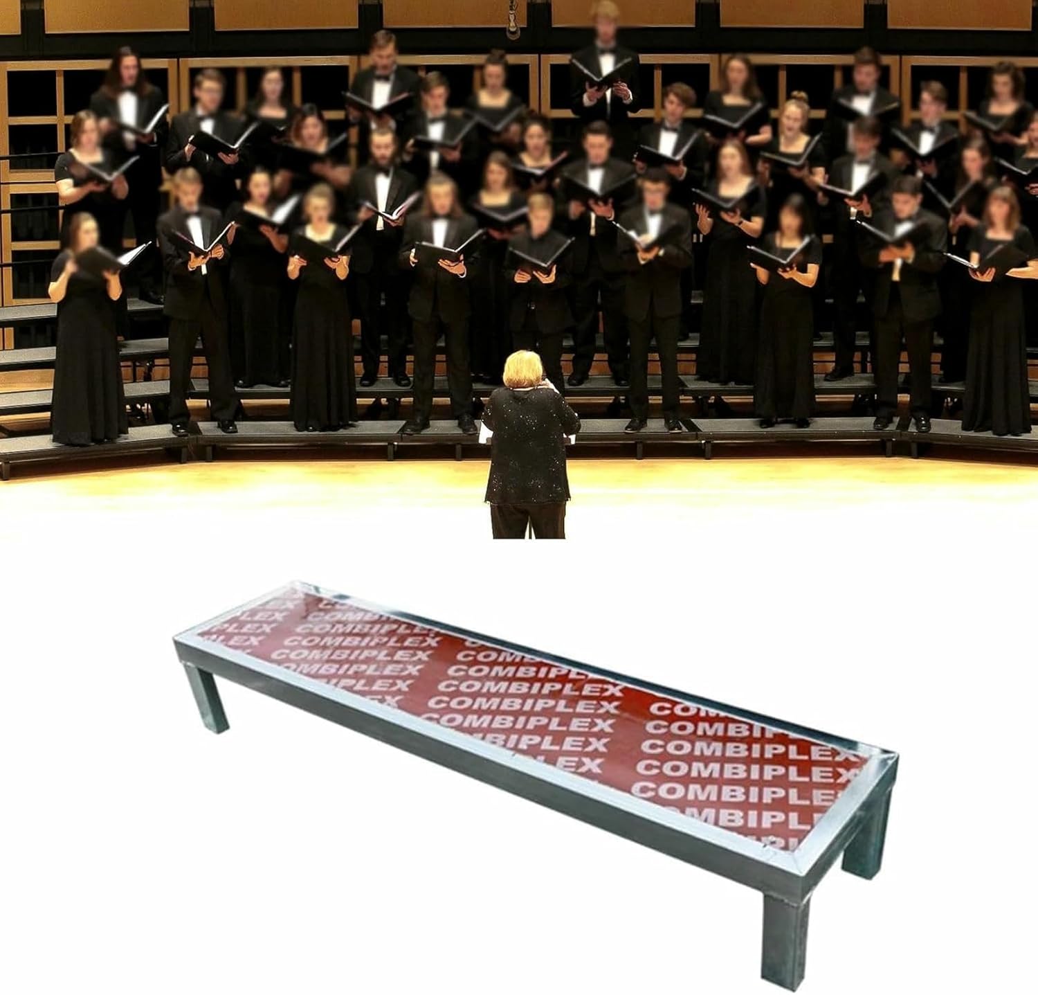 Easy-to-Assemble Stair Risers for Events, Movable Sturdy Choir Risers Step, Commercial Grade Choral Step Treads for Music Festivals Graduation Performances