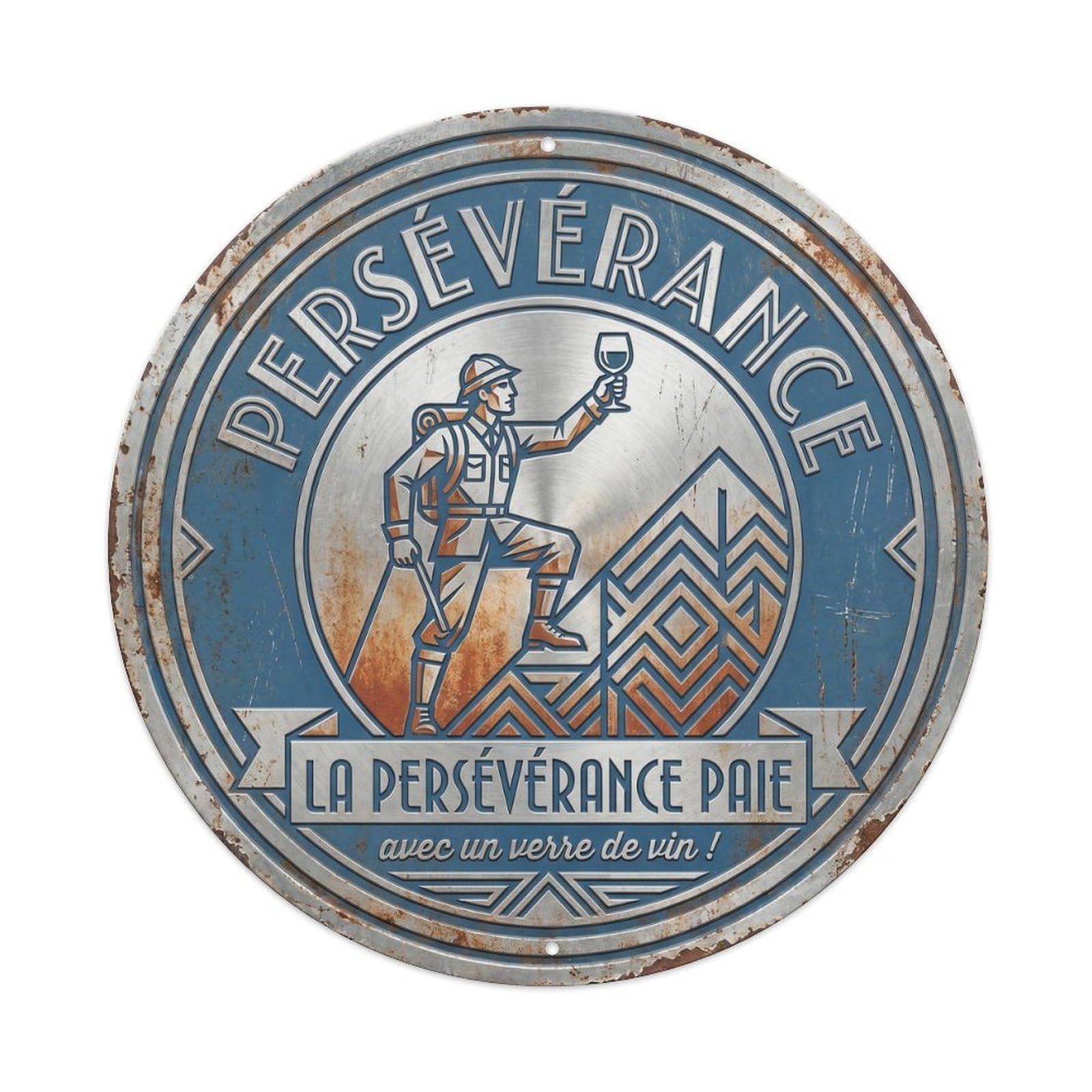 Perseverance Humorous Bistro Perseverance Metal Tin Sign