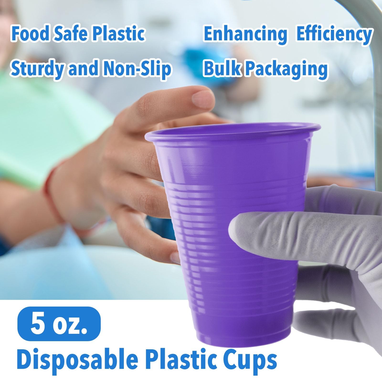 1000 vasos de plástico desechables de grado dental de 5 onzas, resistentes y duraderos, desechables unisex para beber