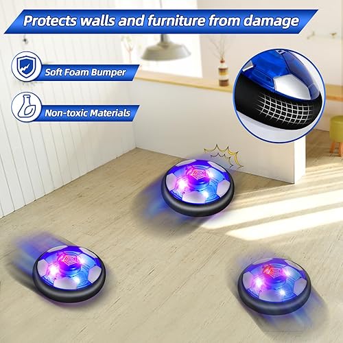 Miniatura 3 de Hover - Balón de fútbol para niños, juego de juguetes de fútbol flotante 4 en 1, pelota de fútbol flotante recargable con luz LED, juguetes para