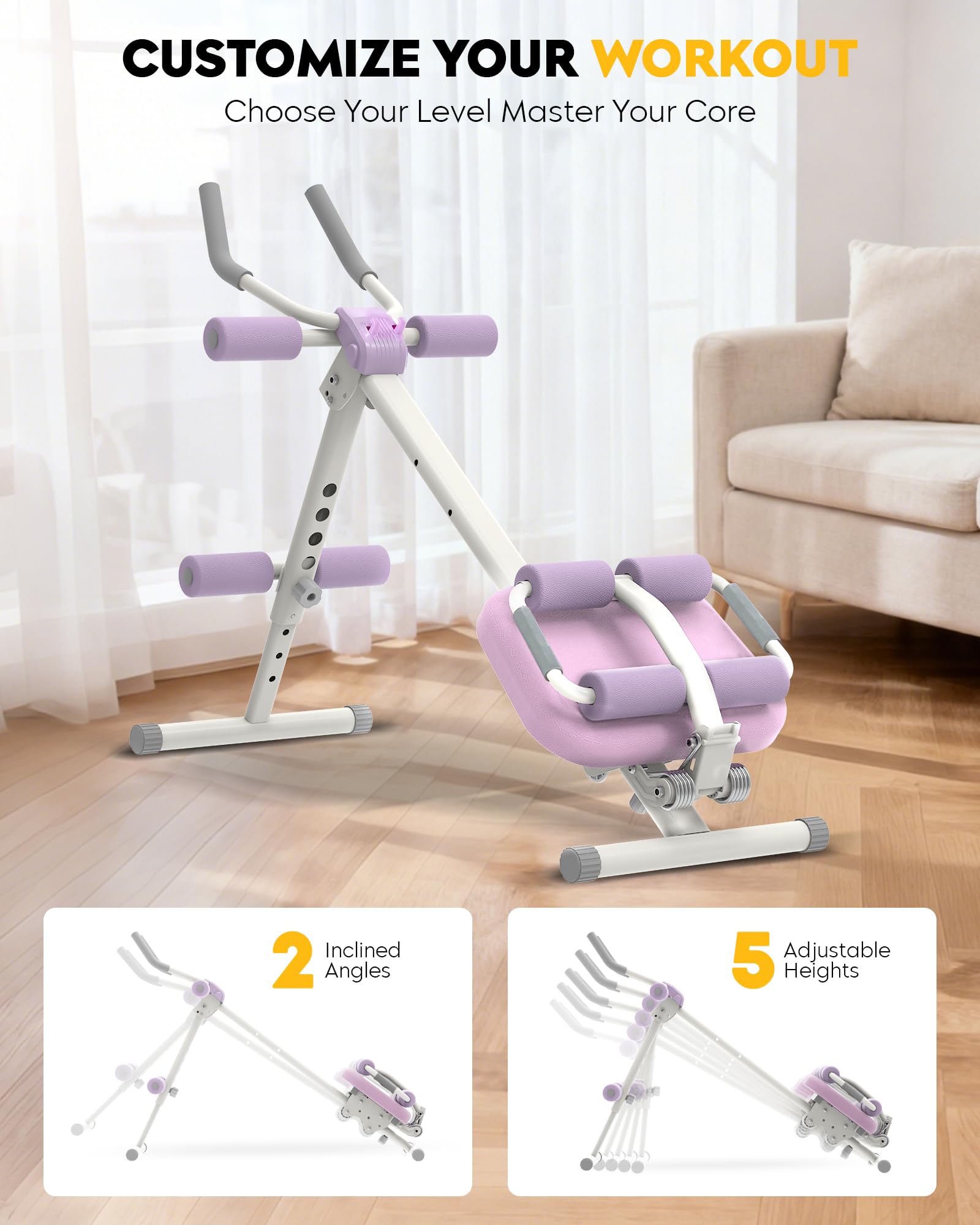 GuuG Bauchmuskeltrainer Bauchtrainer Lila