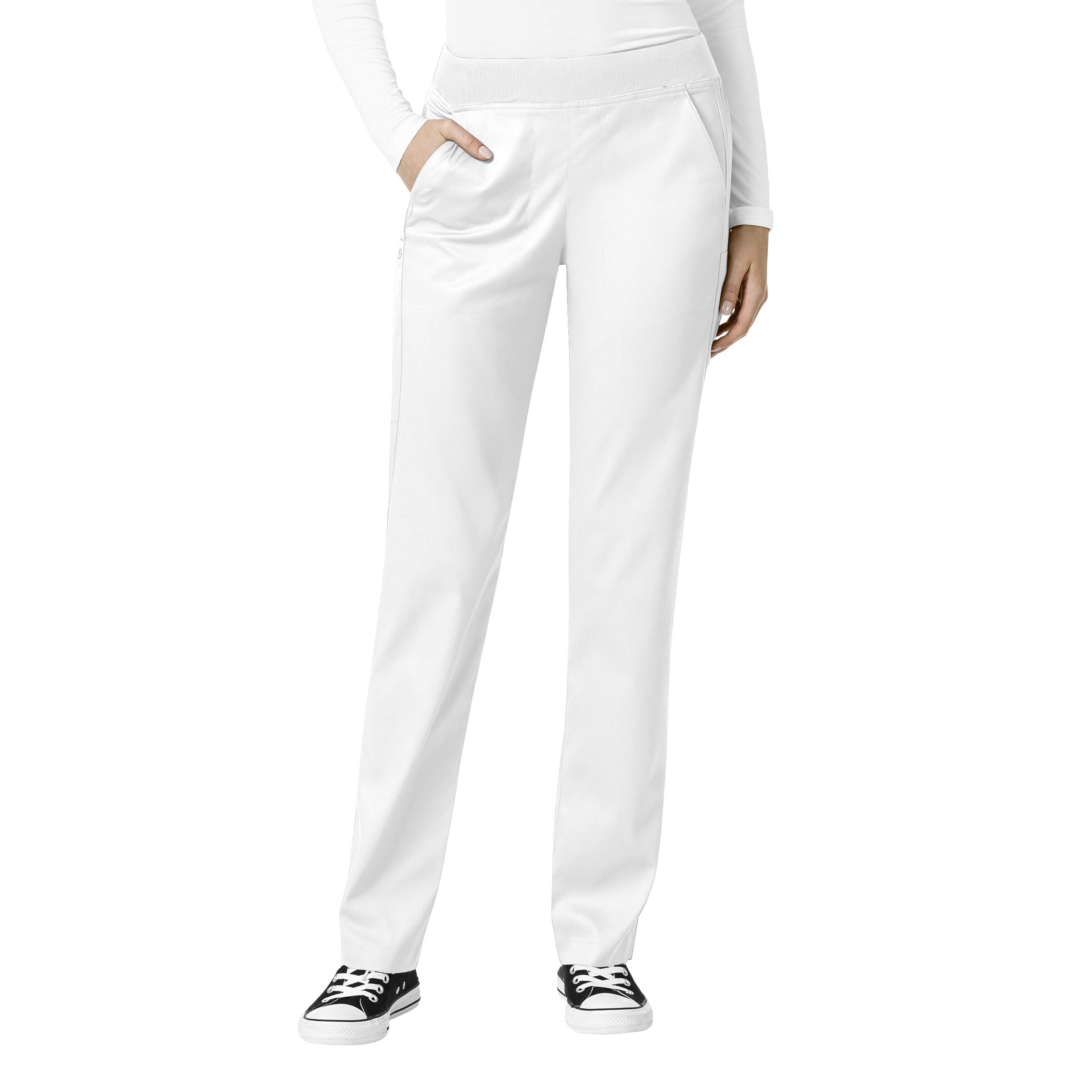 WonderWink Womens Knit Waist Cargo Medical Scrubs Pants, White, X-Small US