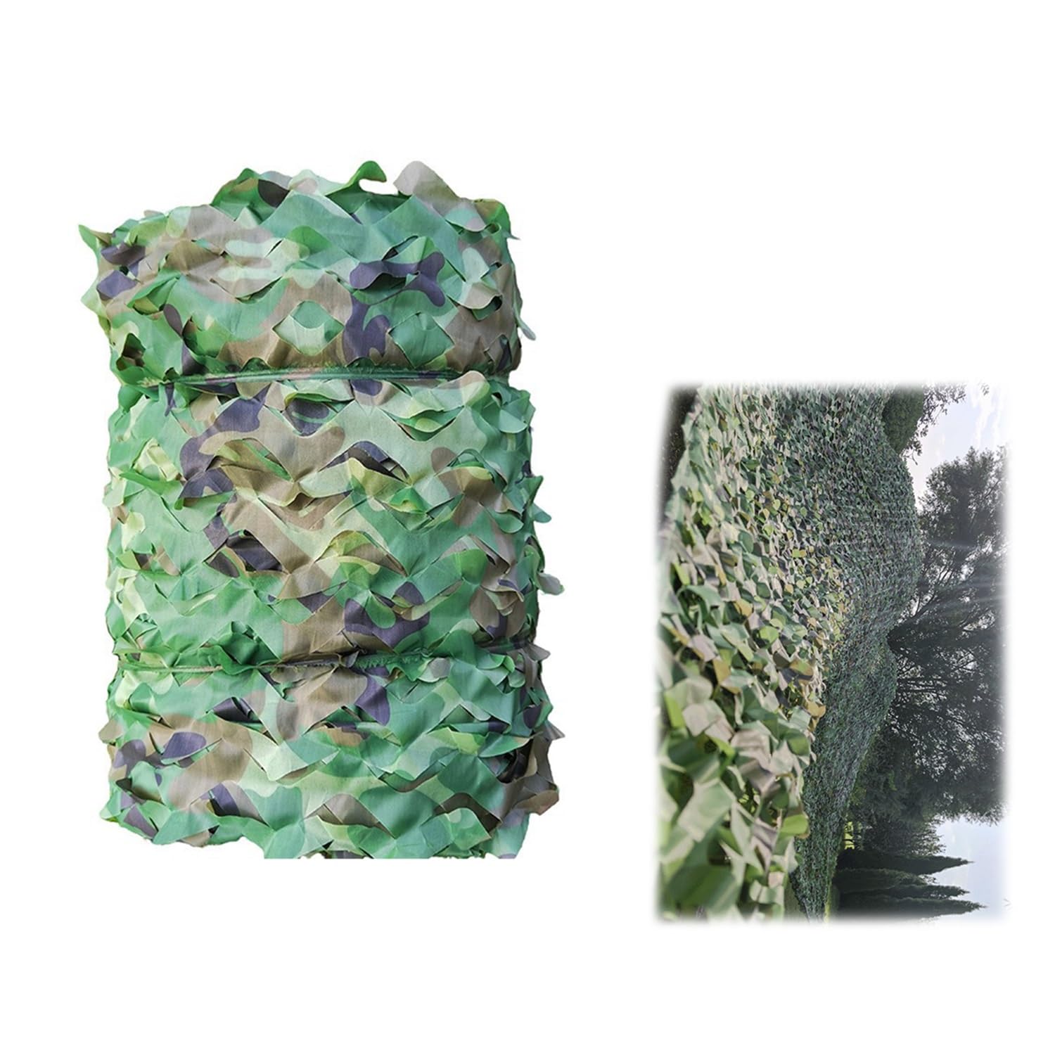 Camo Netting 1m 1.5m 2m 300cm 4m 5m 6m 7m 8m Camouflage Net Woodland Hunting Shade Cover Privacy Screen(Green,1x7m)