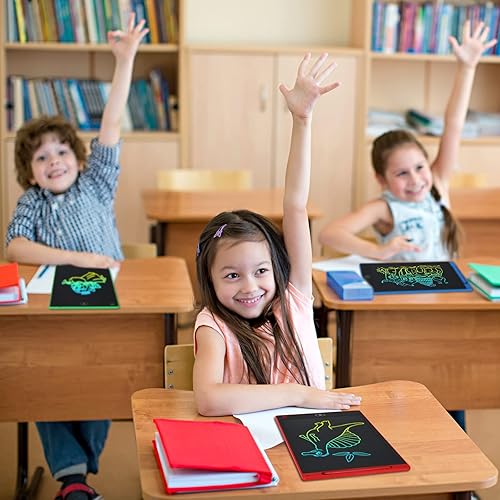 Miniatura 4 de Paquete de 12 tabletas de escritura LCD para niños de 10 pulgadas borrables, almohadillas de dibujo electrónicas, tabletas de pintura reutilizables