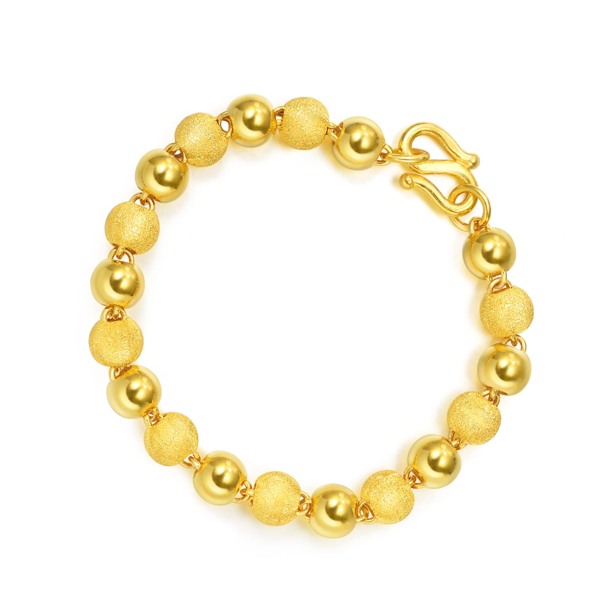 Chow Sang Sang 999.9 24K Solid Gold Price-by-Weight Gold Beaded Bracelet for Women 09465B
