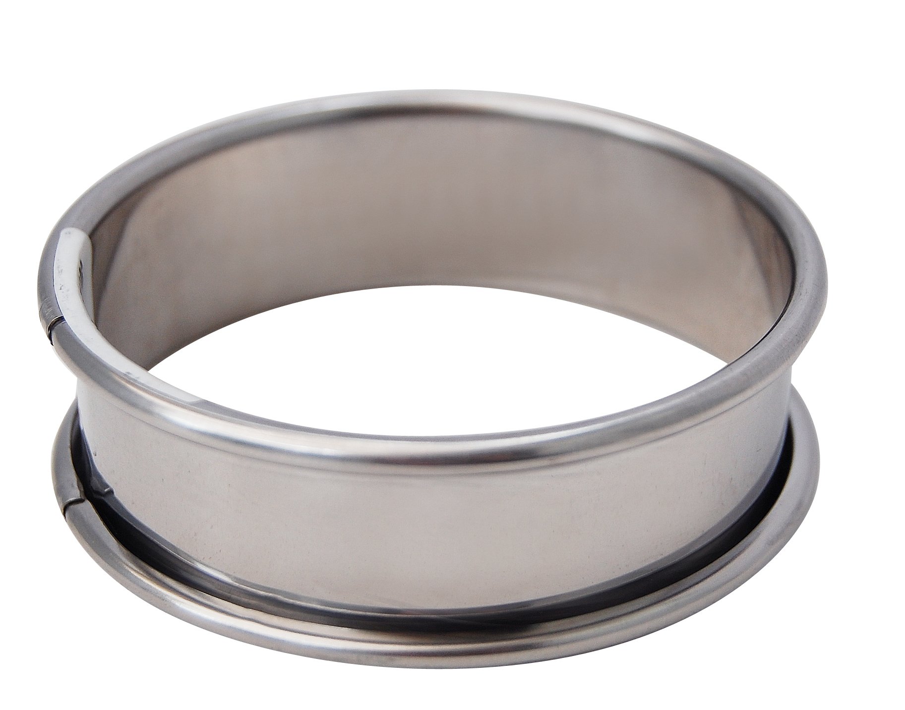 De Buyer Stainless Steel Circular Tart Frame with Rolled Edge, Silver