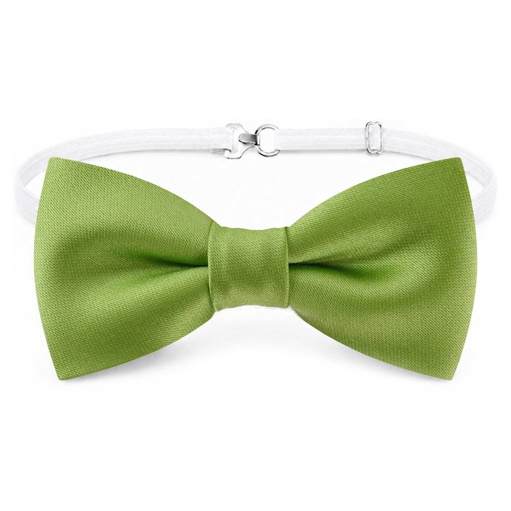 TigerTie - Toddler Baby Bow Tie Plain with Elastic Band 29 to 40 cm Neck Circumference Adjustable + Storage Box, light green, Fliegengröße: ca. 7 cm x 3,5 cm