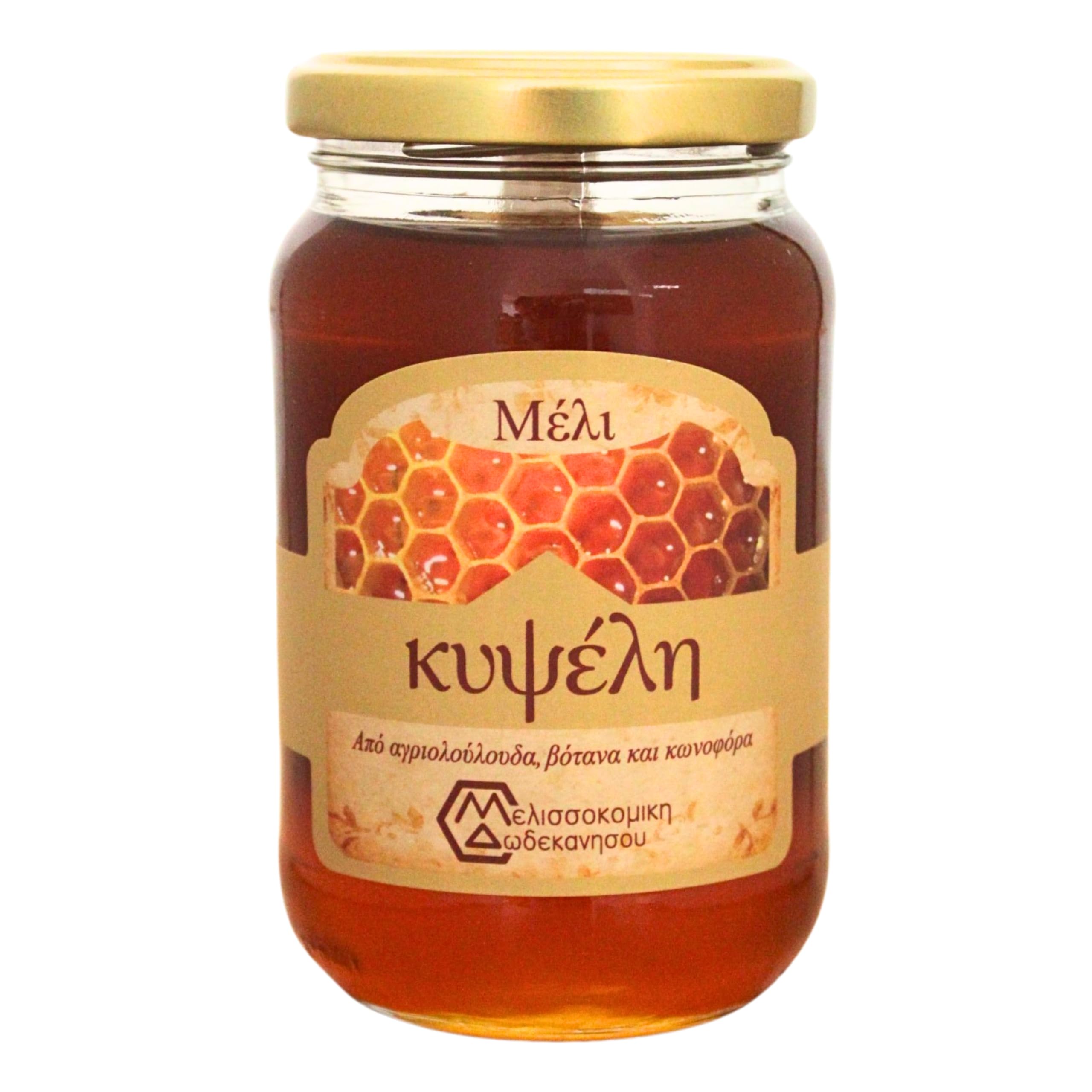 Melissokomiki Dodecanese "Kipseli" Greek Honey from Wildflowers, Herbs & Pine Trees, 450g