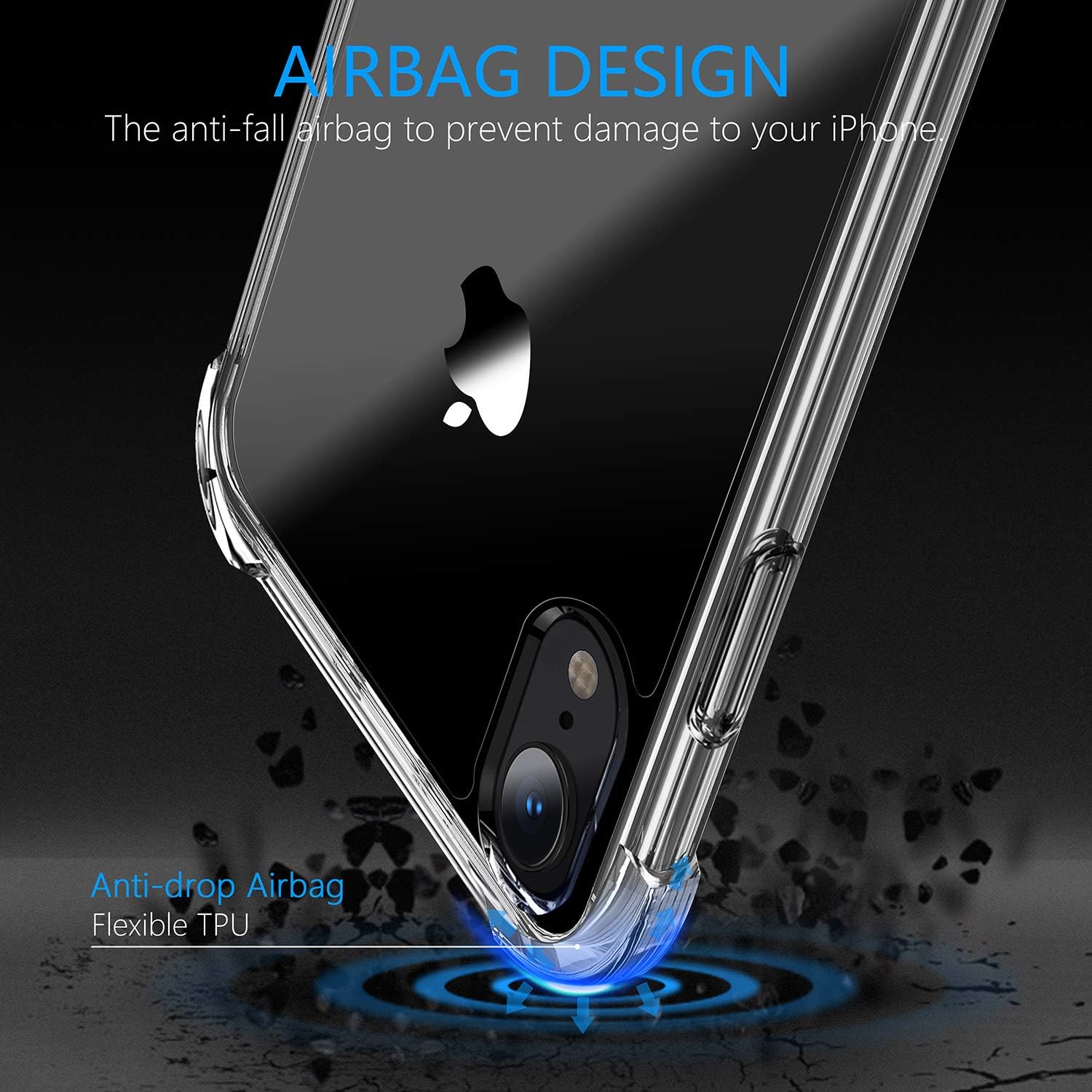 Case for iPhone XR, Beikell Drop-Proof Anti-Scratch Clear Bumper Cover for iPhone XR 6.1 Inch - Thicken Soft Silicone Four Corner and Edge Shock-Absorption Design