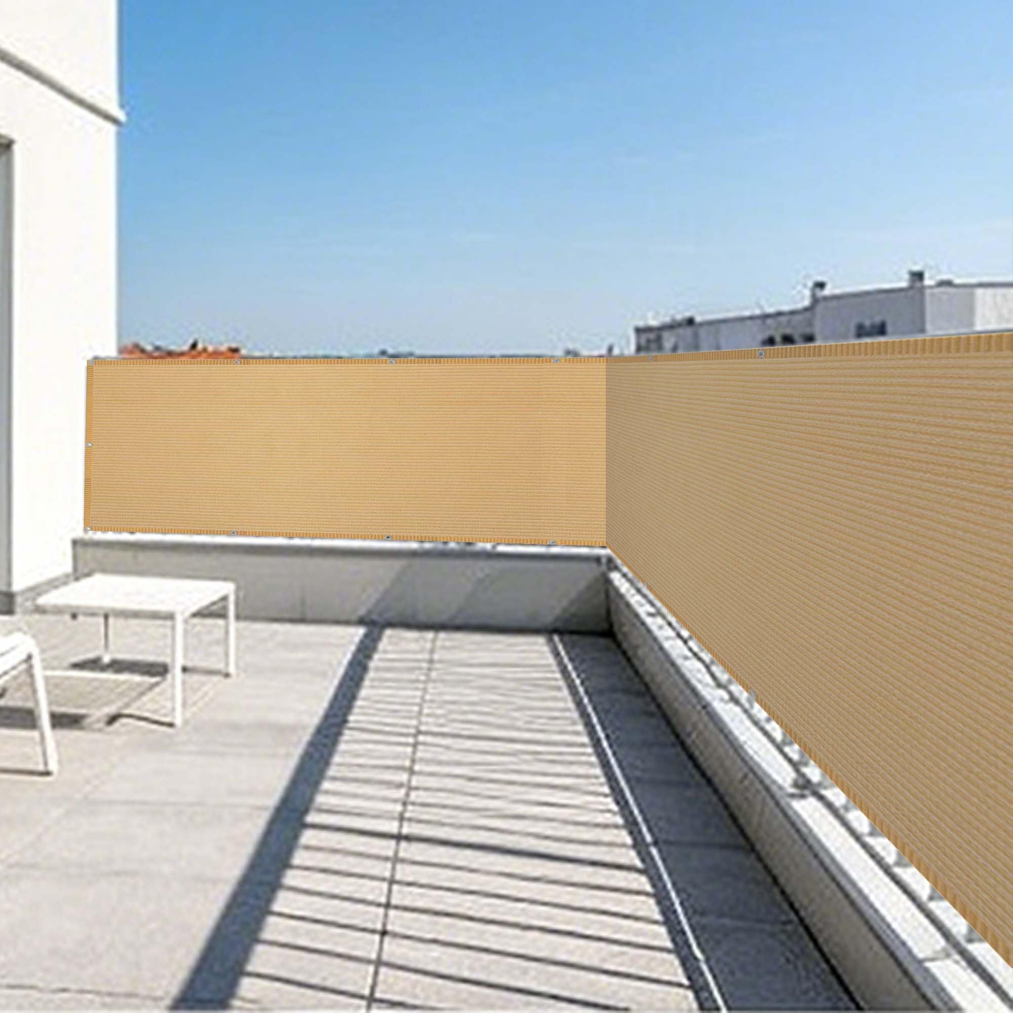 Filet protection solaire oeillets filet intimité jaune sable pour serre et balcon