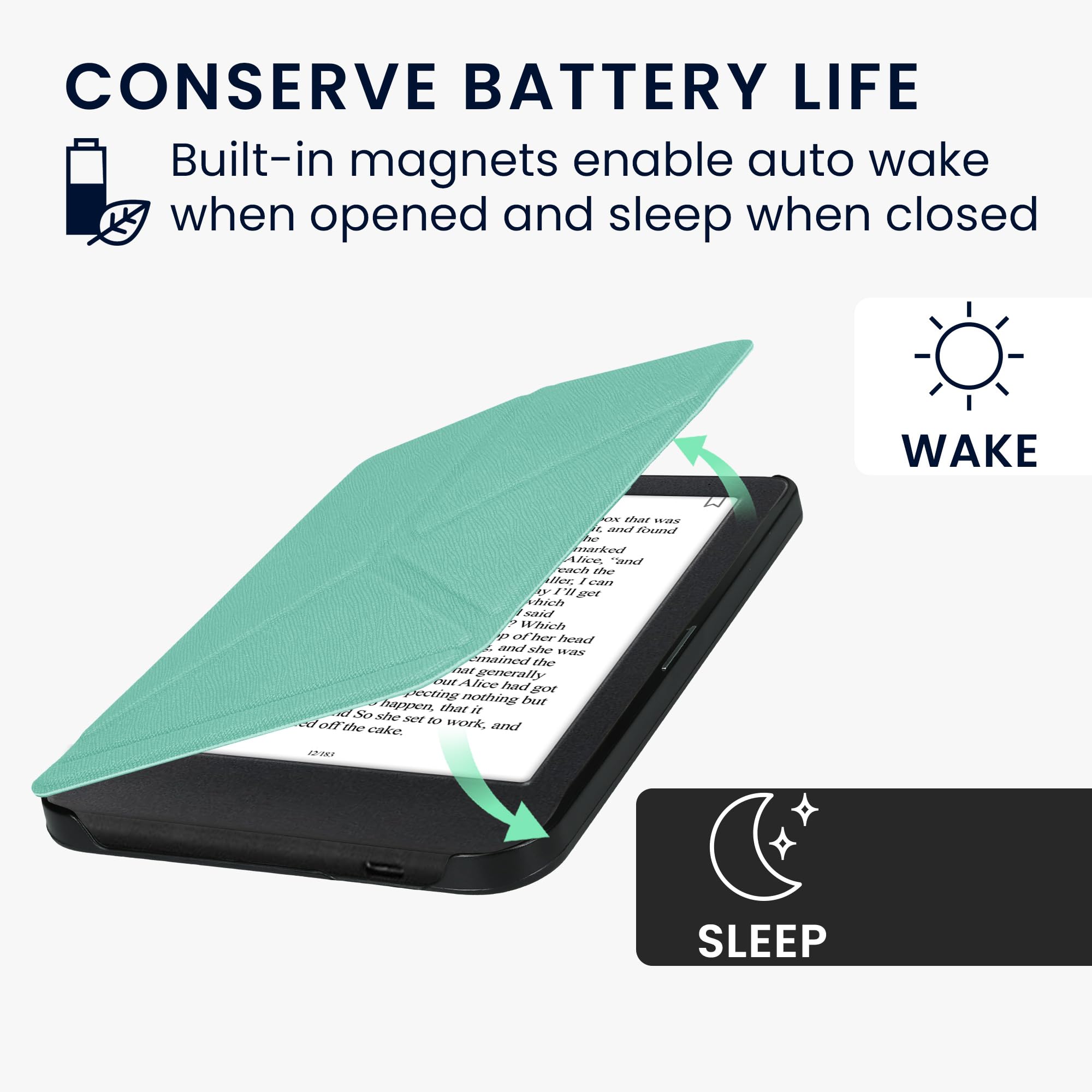 kwmobile Custodia Pieghevole Compatibile con Kobo Clara BW/Colour Cover - Cover Magnetica Pelle PU eReader con Stand - menta
