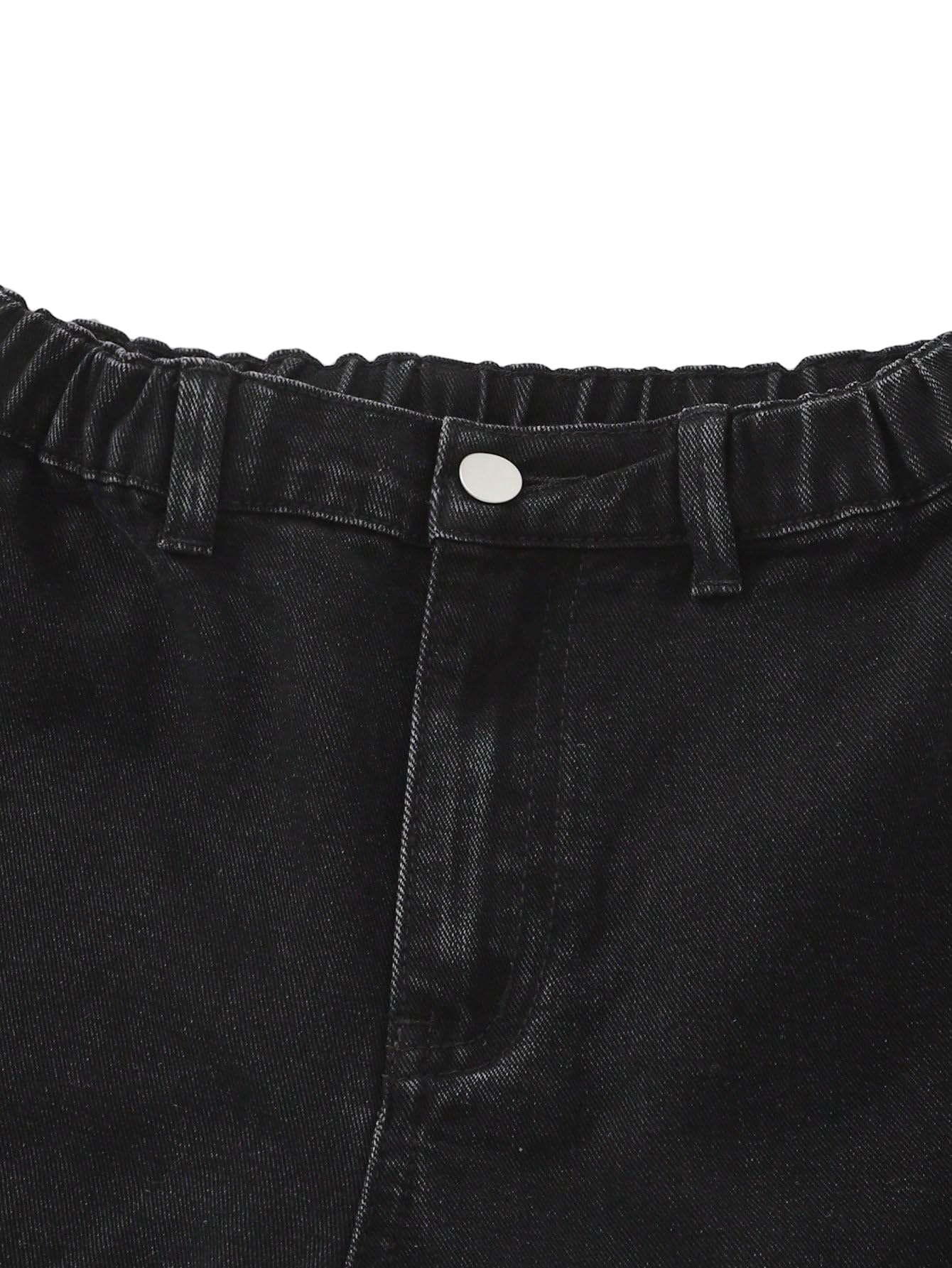 SweatyRocks Pantalones vaqueros holgados para niña, de cintura alta, pantalones vaqueros informales, pantalones vaqueros de pierna ancha, pantalones vaqueros con cintura elástica, ropa de calle, corte