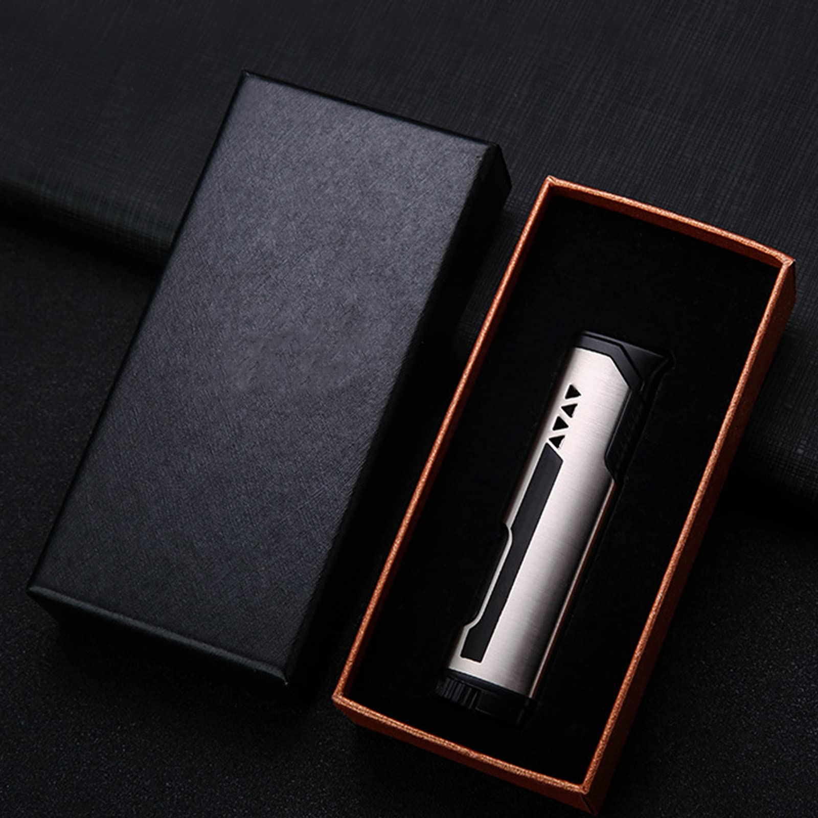 Briquet Droit Coupe-Vent Jet Simple Flamme Briquet Extérieur Portable Briquet Gonflable Cadeau de Fumer Flamme Réglable Collection Hommes