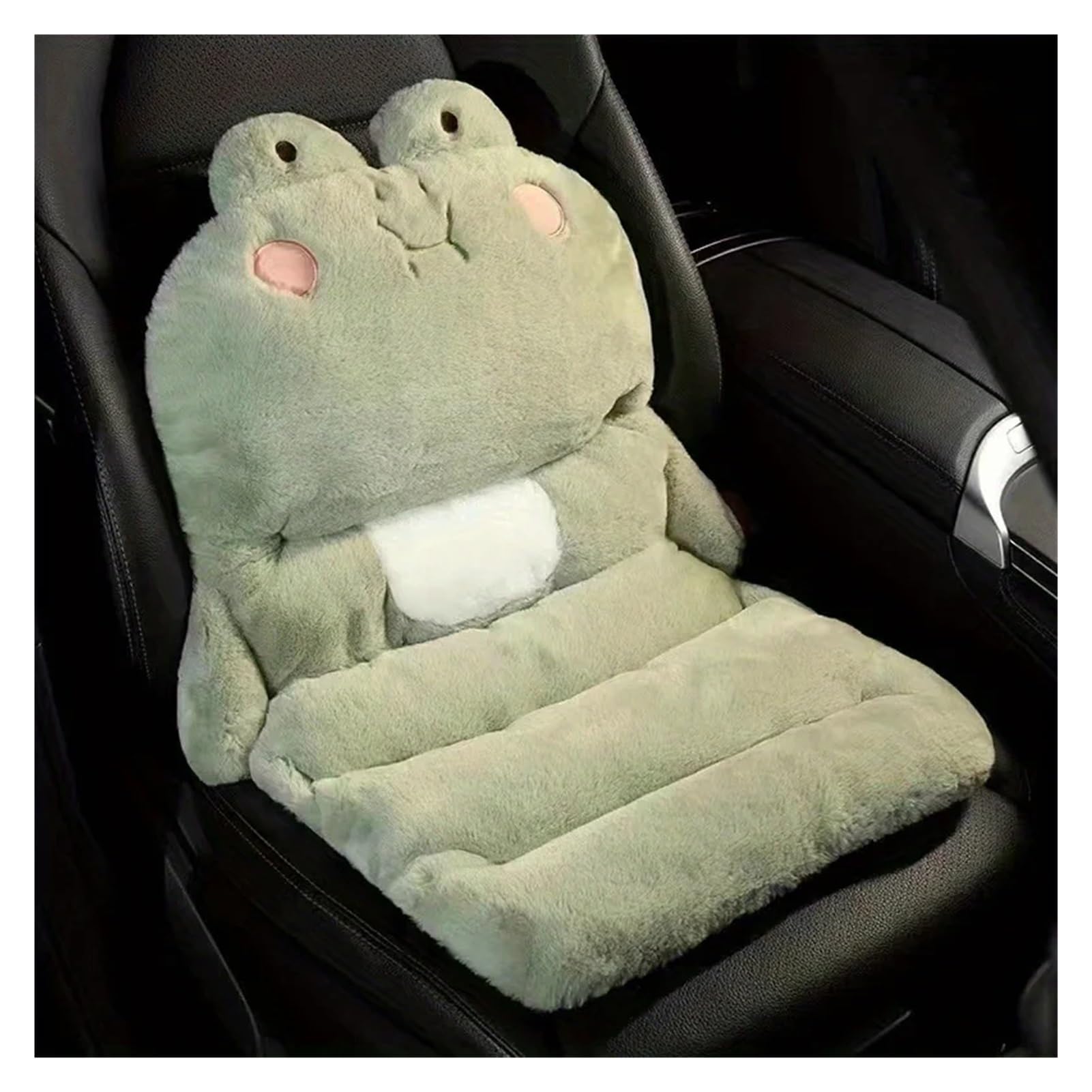 Hviyroi car seat cushion Integrated Cartoon Plush Comfortable Car Seat Cushion Vehicles and Chairs(Frog)