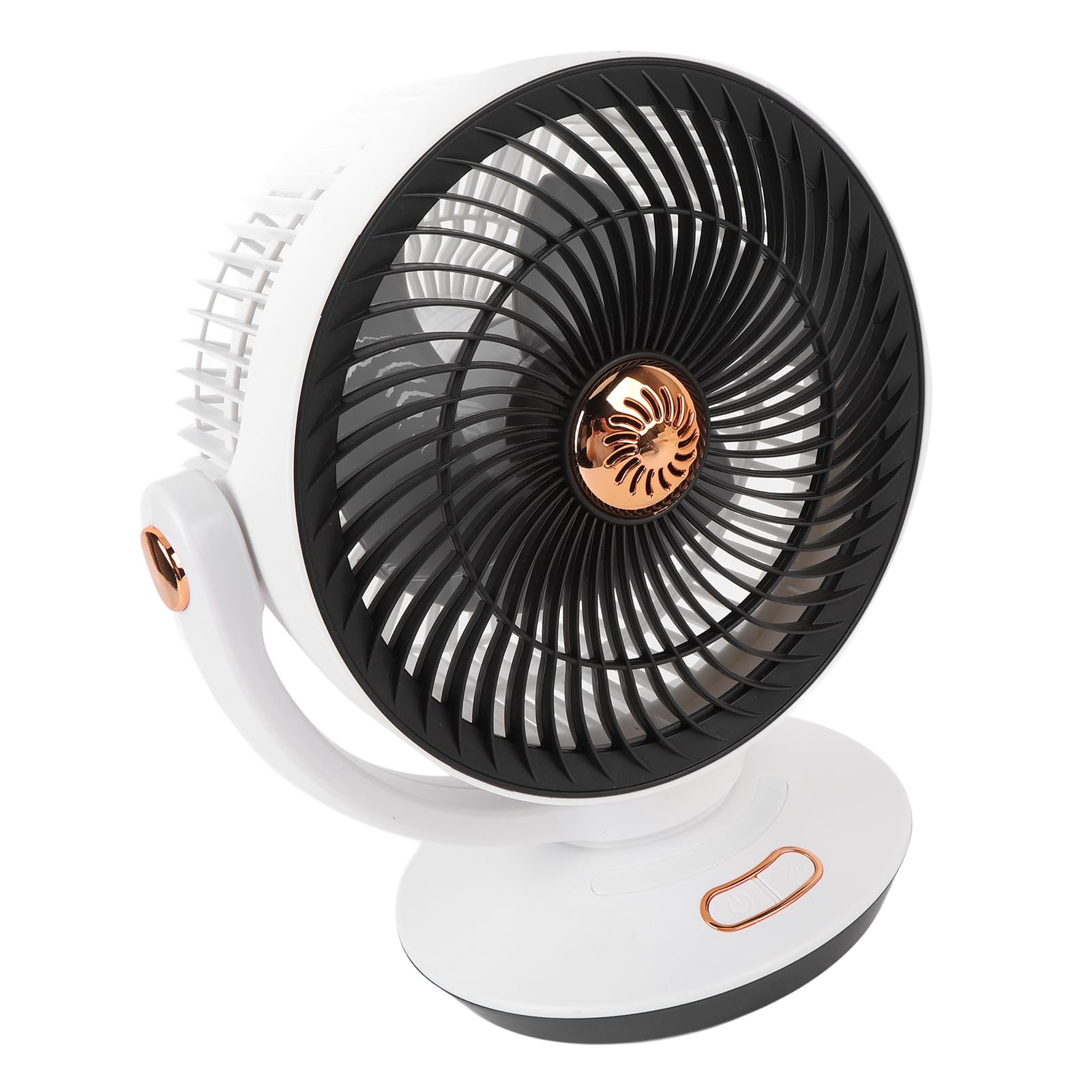 USB-Tischventilator für Schlafzimmer – 4 Geschwindigkeitsstufen, Tragbarer Oszillierender Luftzirkulator mit Sanftem Nachtlicht und Intelligenter App-Steuerung – Ideal für den Heim- und