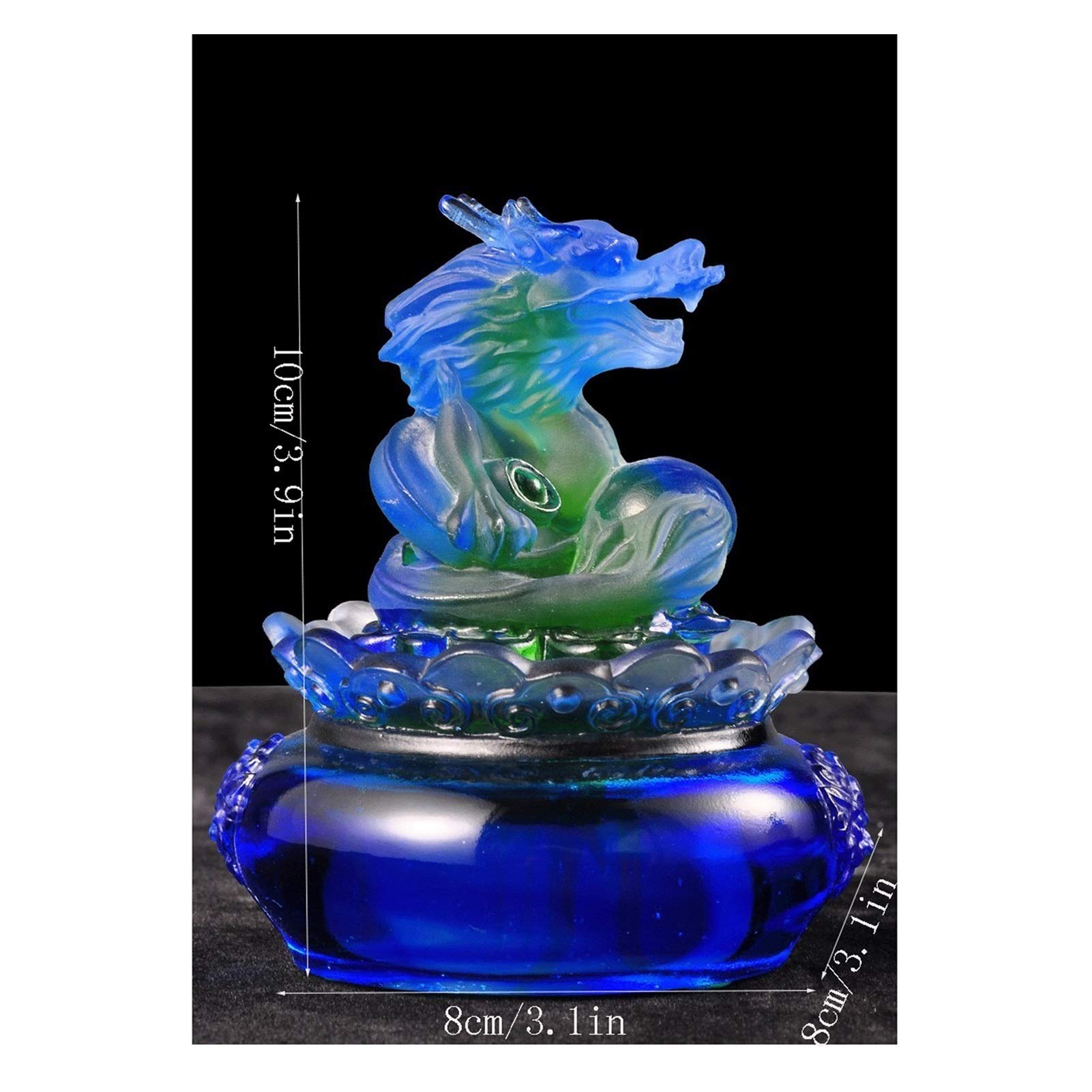 Adorno de la Fortuna Zodiac Dragon Statue Feng Shui Lucky Animal Home Sala de Estar Decoración Regalo de cumpleaños Coleccionable Péndulo de la Fortuna