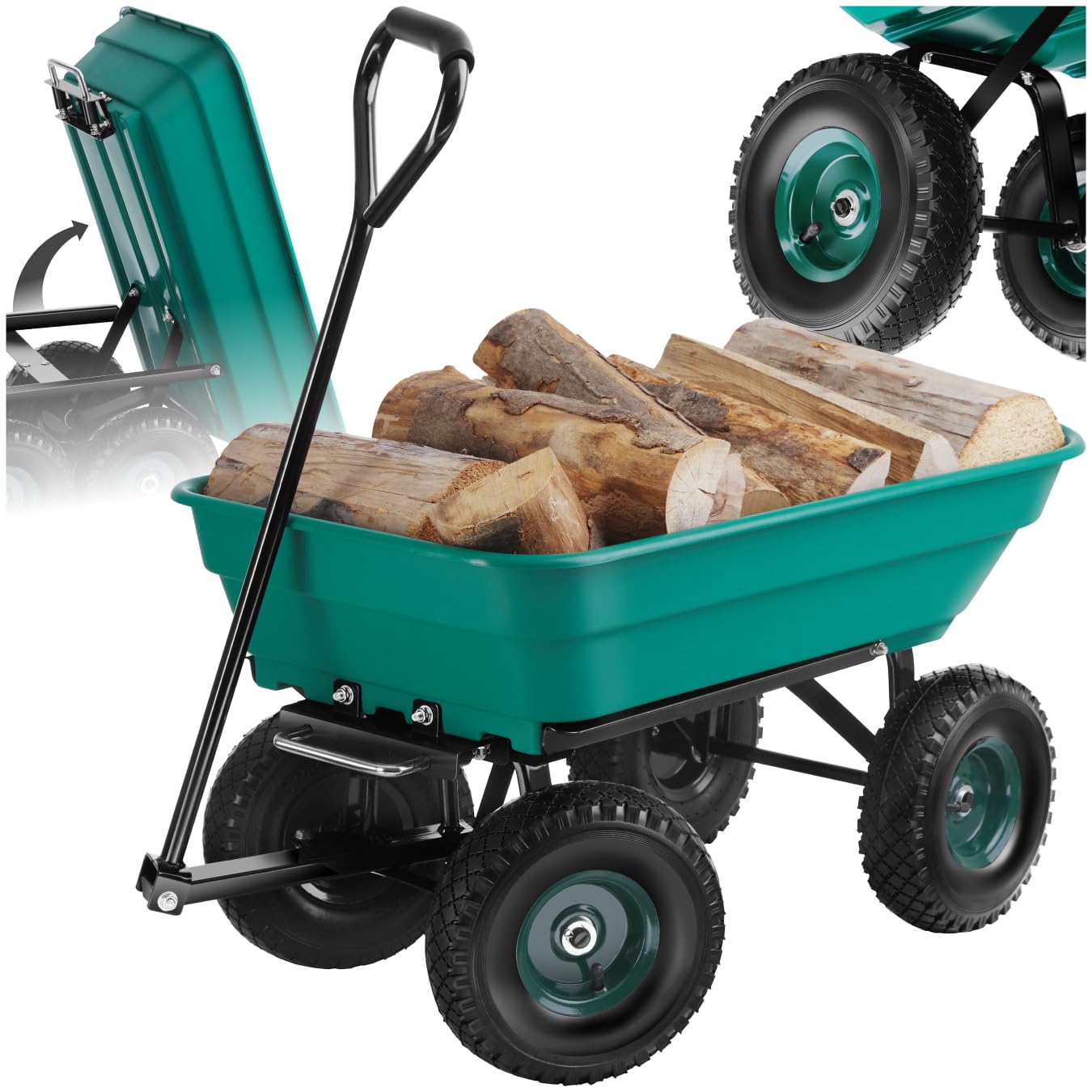 TECTAKE Green Garden Trolley - Large