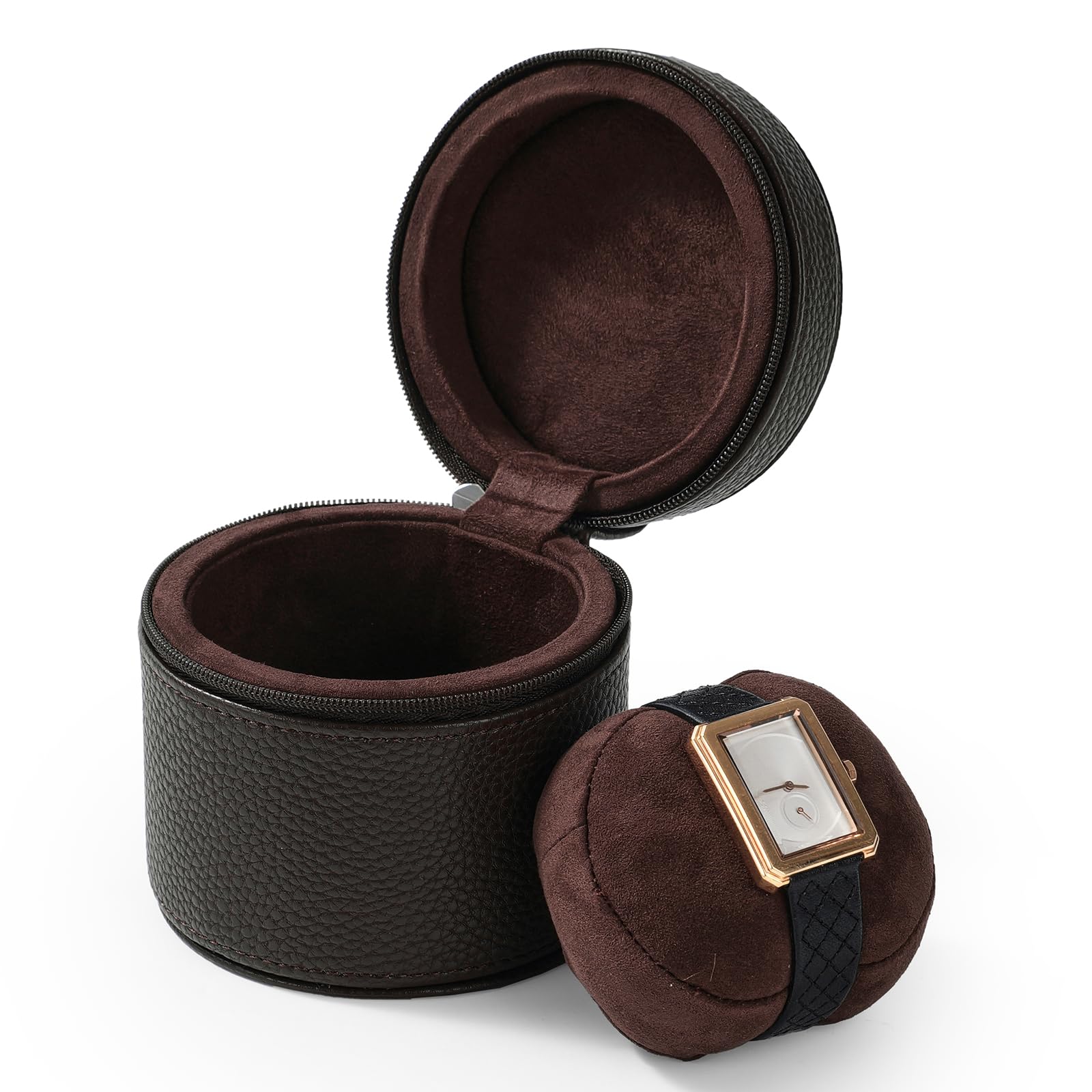 HVMBEUGOS Travel Watch Box Brown Brown Watch Storage Box for Birthday Fathers Day Anniversary Valentine's Day