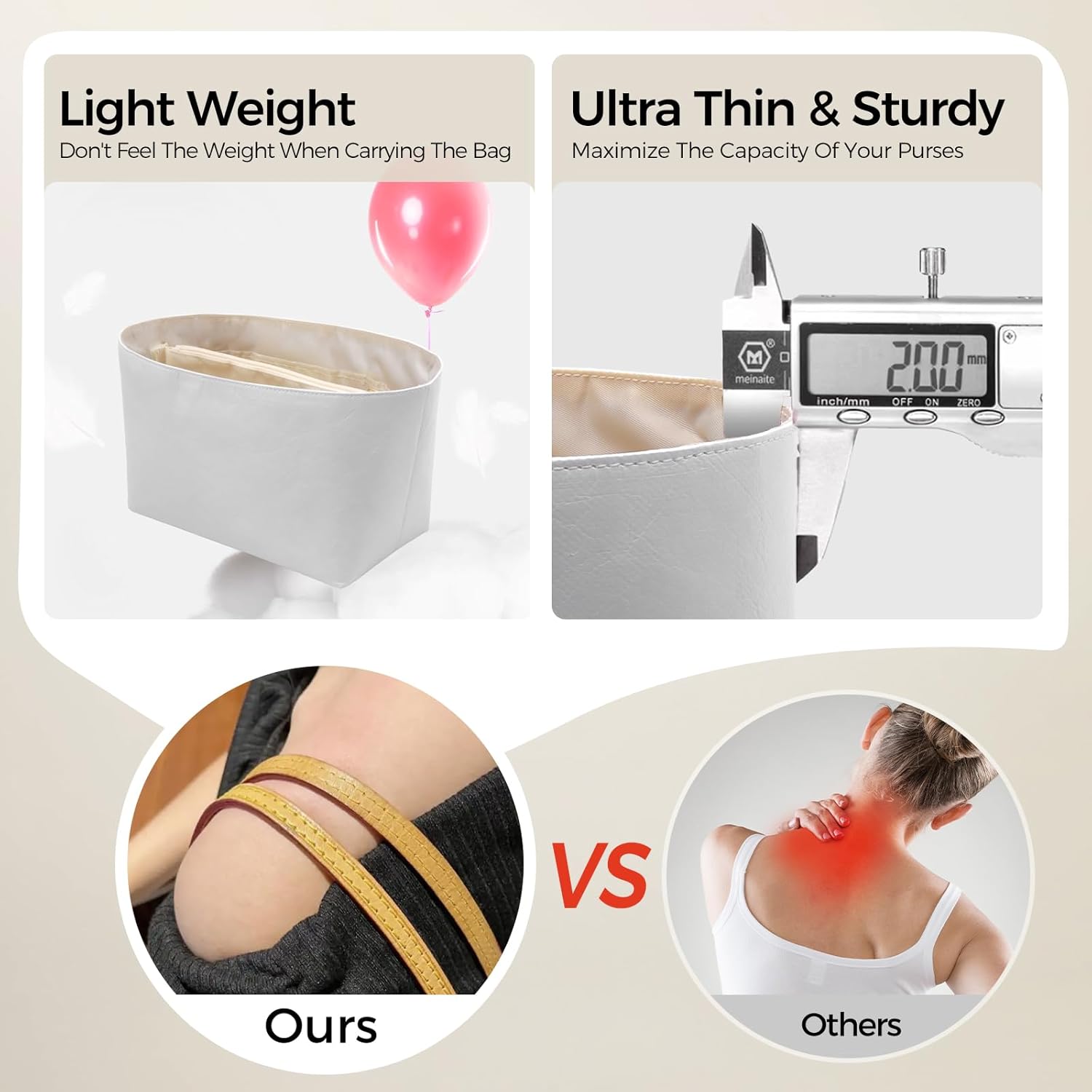 ZTUJO Purse Organizer Insert For Handbags For Le Pliage, Ultra-light Waterproof DupontPaper Upgraded Purse Organizer Insert (White, Large) - Image 4