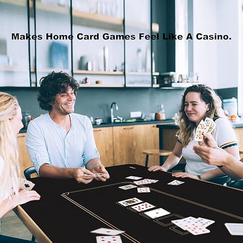 Miniatura 9 de YUZPKRSI Texas Hold'em - Tapete de póquer para 6 jugadores, repelente al agua, portátil, con bolsas de transporte gruesas para juegos de póquer,