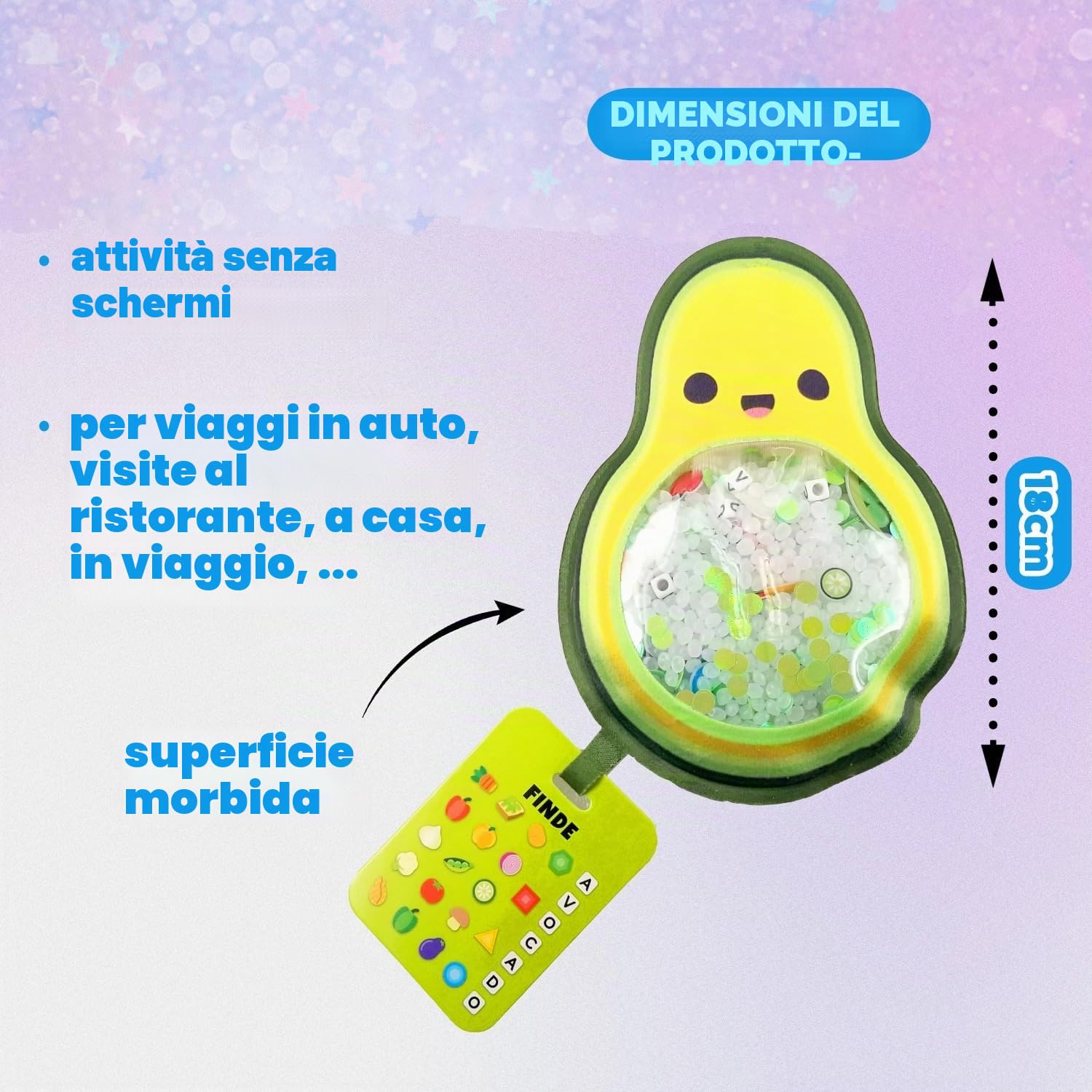 Bauer Spielwaren Bizyboo - Avocado: Borsa occupazionale con Oggetti nascosti, Ricerca nascondiglio, Divertimento per Bambini dai 3 Anni di età (21006)